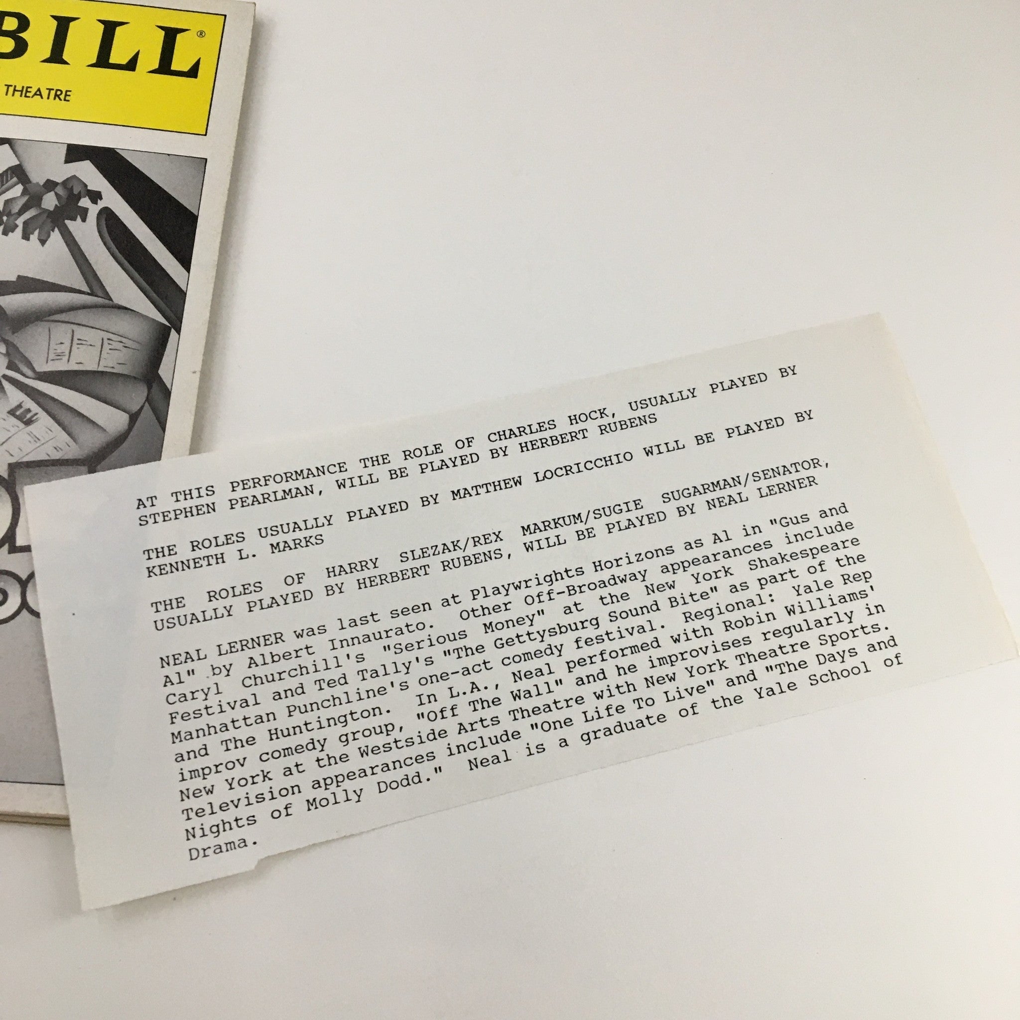 1989 Playbill American Palace Theatre Present Hyde in Hollywood by Peter Parnell