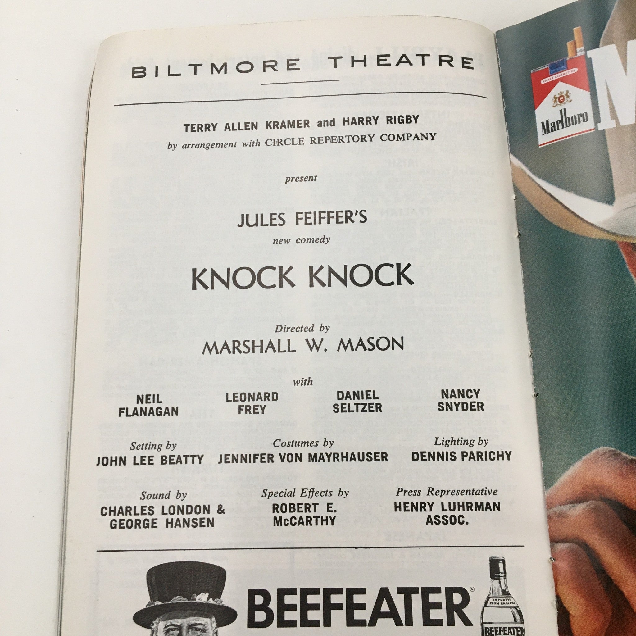 1976 Playbill Biltmore Theatre Present Jules Feiffer's New Comedy Knock Knock