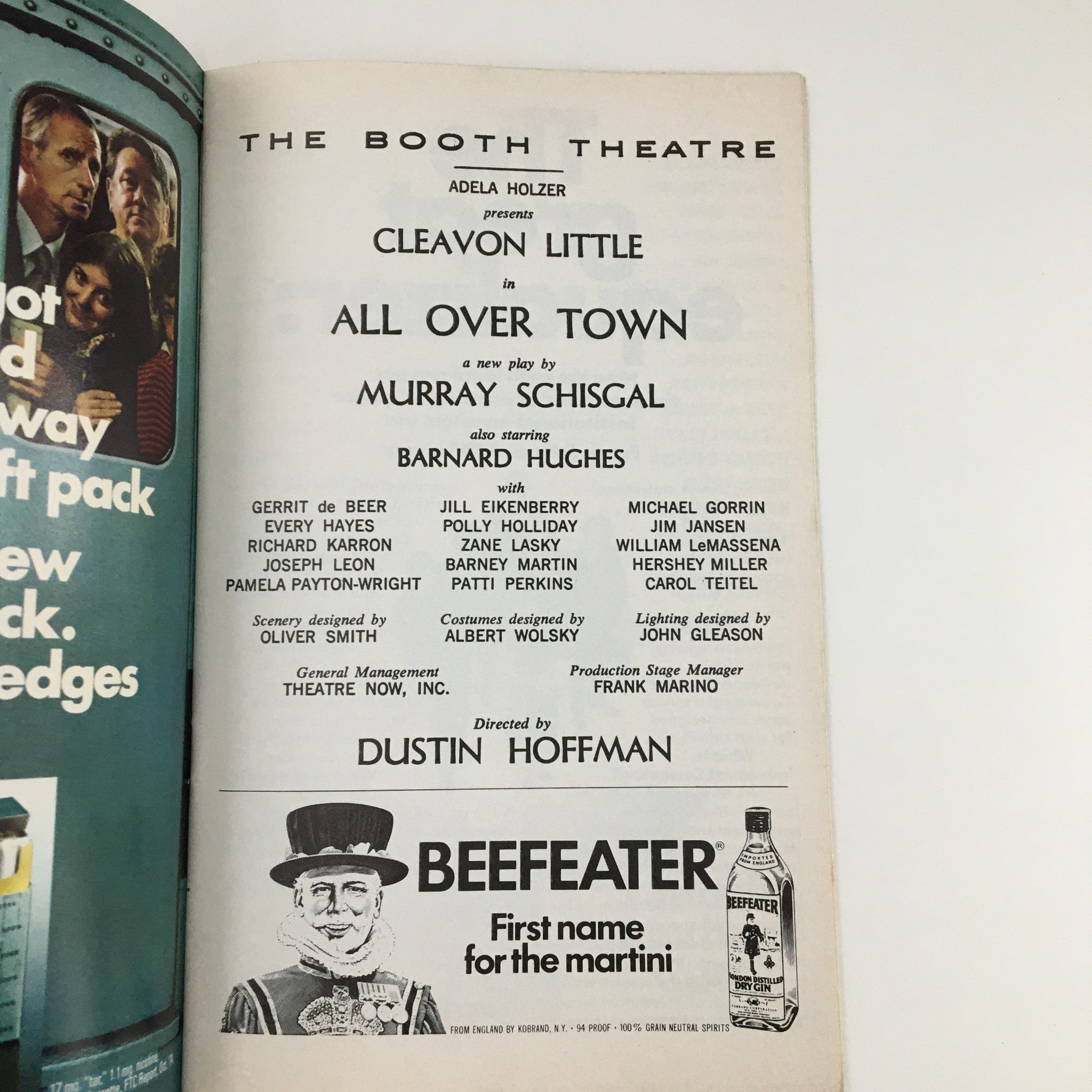 1975 Playbill The Booth Theatre Cleavon Little in All Over Town Dustin Hoffman