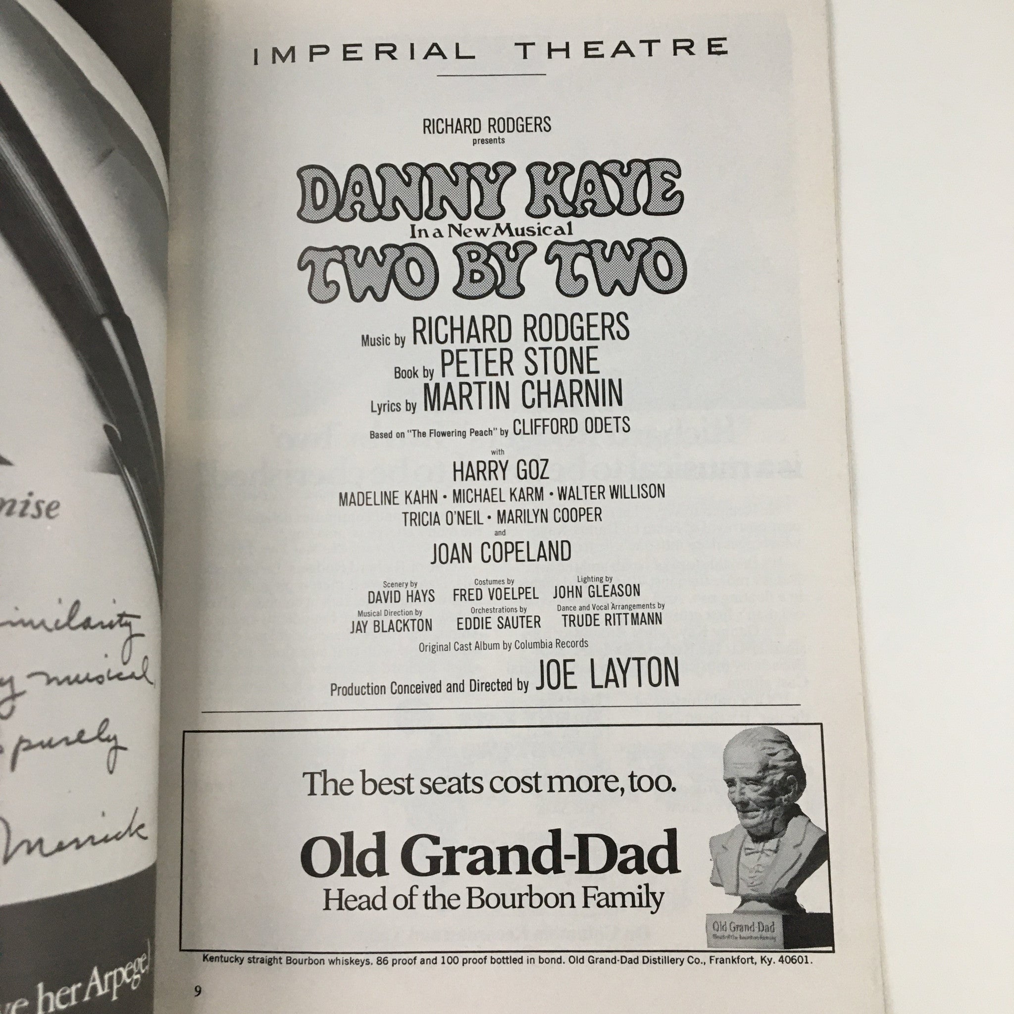 1971 Playbill Imperial Theatre Richard Rodgers' Danny Kaye in Two by Two