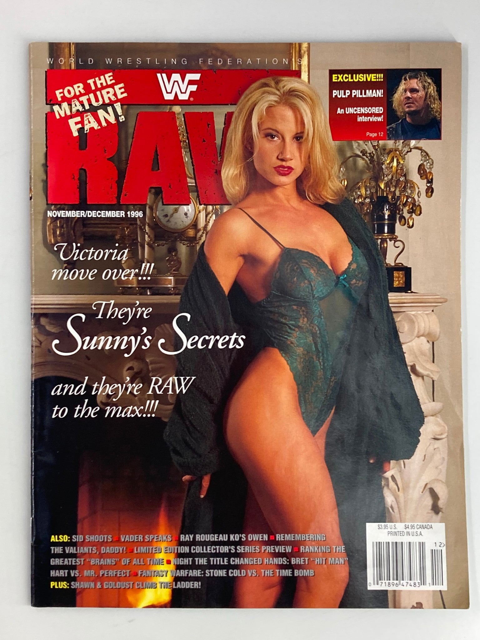 WWF Raw Magazine November 1996 They're Sunny's Secrets w Poster No Label