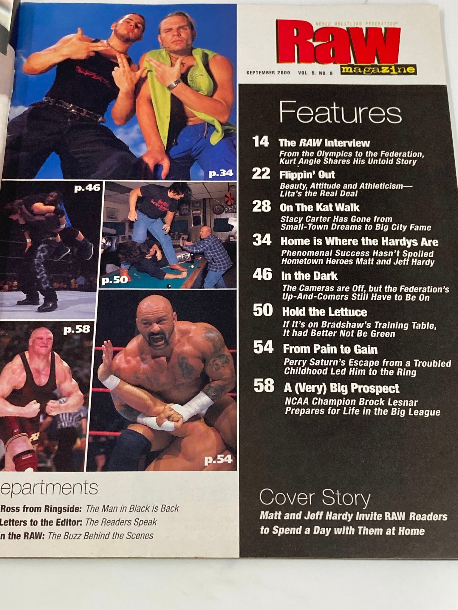 WWF Raw Magazine September 2000 Jeff and Matt Hardy No Poster No Label