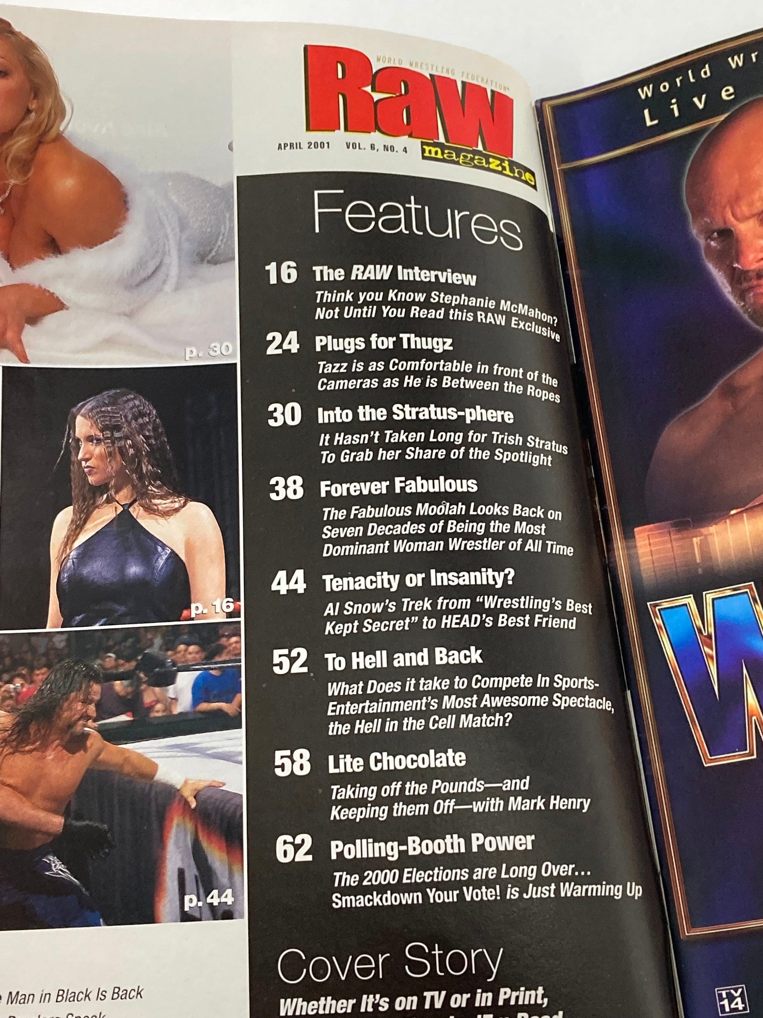 WWF Raw Magazine April 2001 Trish Stratus and Her Career No Poster No Label