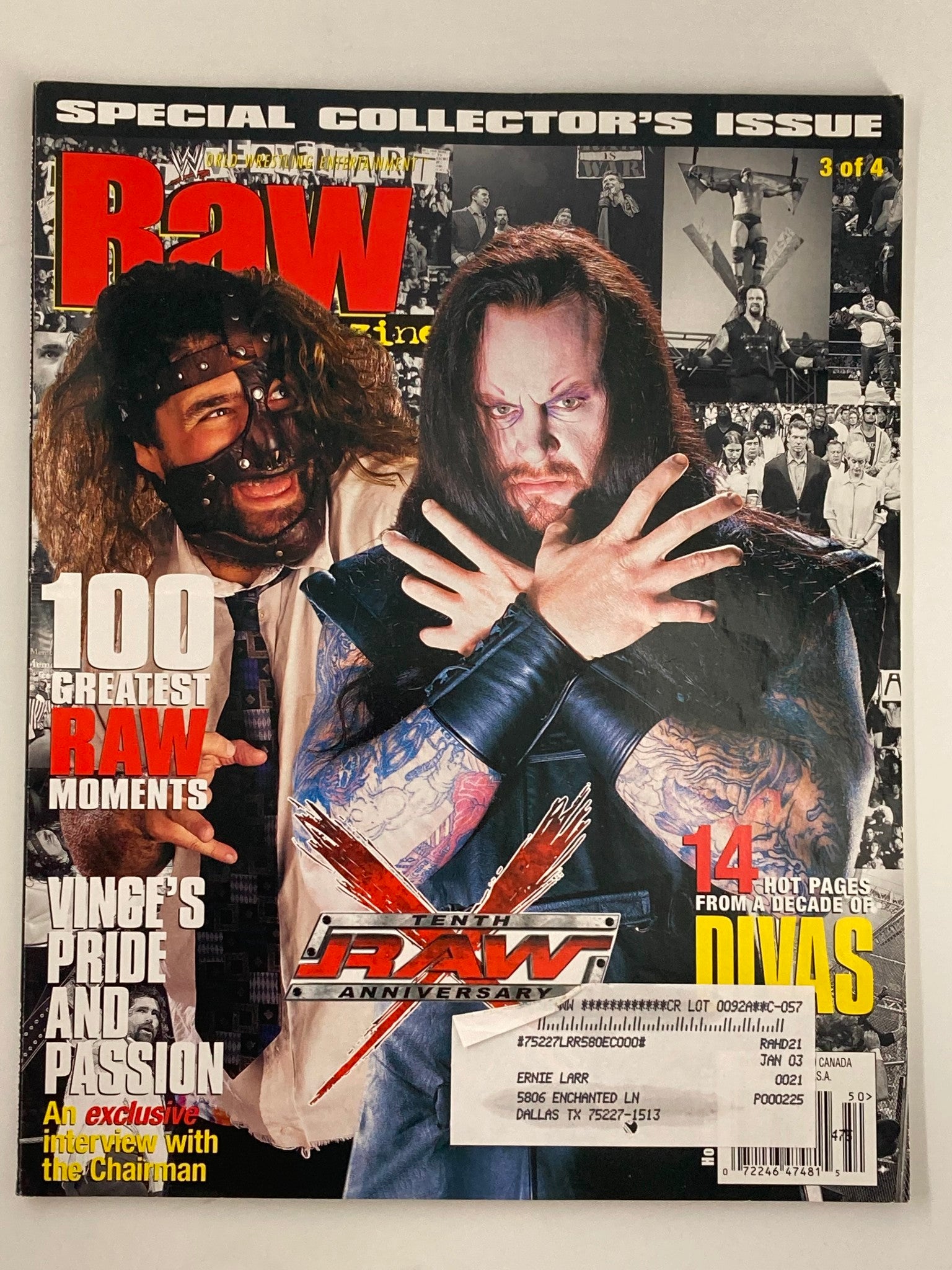 WWE Raw Magazine Holiday 2002 The Undertaker and Vince McMahon No Poster