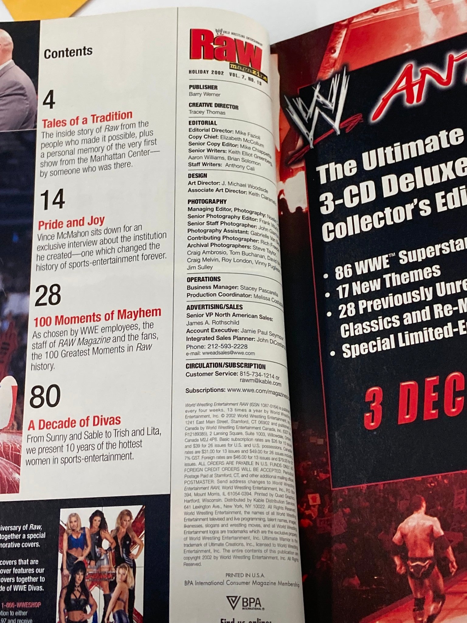 WWE Raw Magazine Holiday 2002 The Undertaker and Vince McMahon No Poster