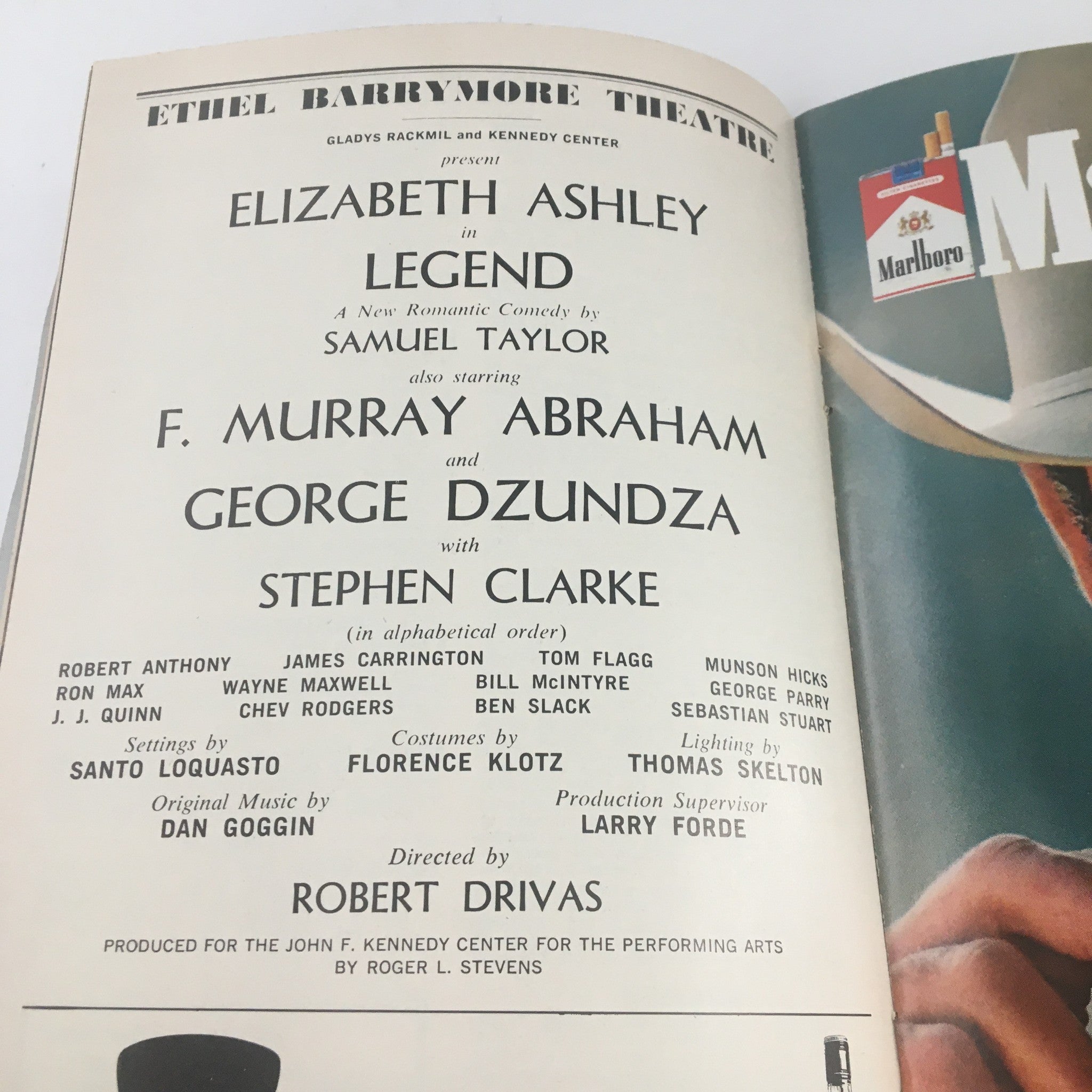 1976 Playbill Ethel Barrymore Theatre Present Elizabeth Ashley in Legend