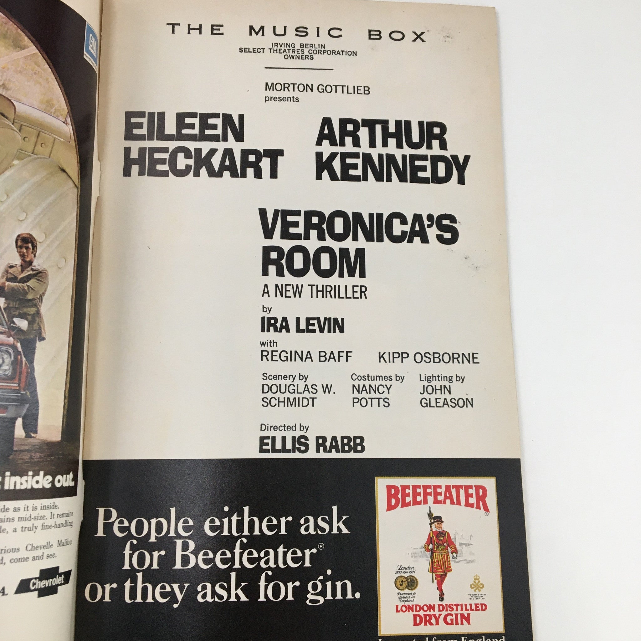 1973 Playbill The Music Box Eileen Heckart in Veronica's Room by Ellis Rabb