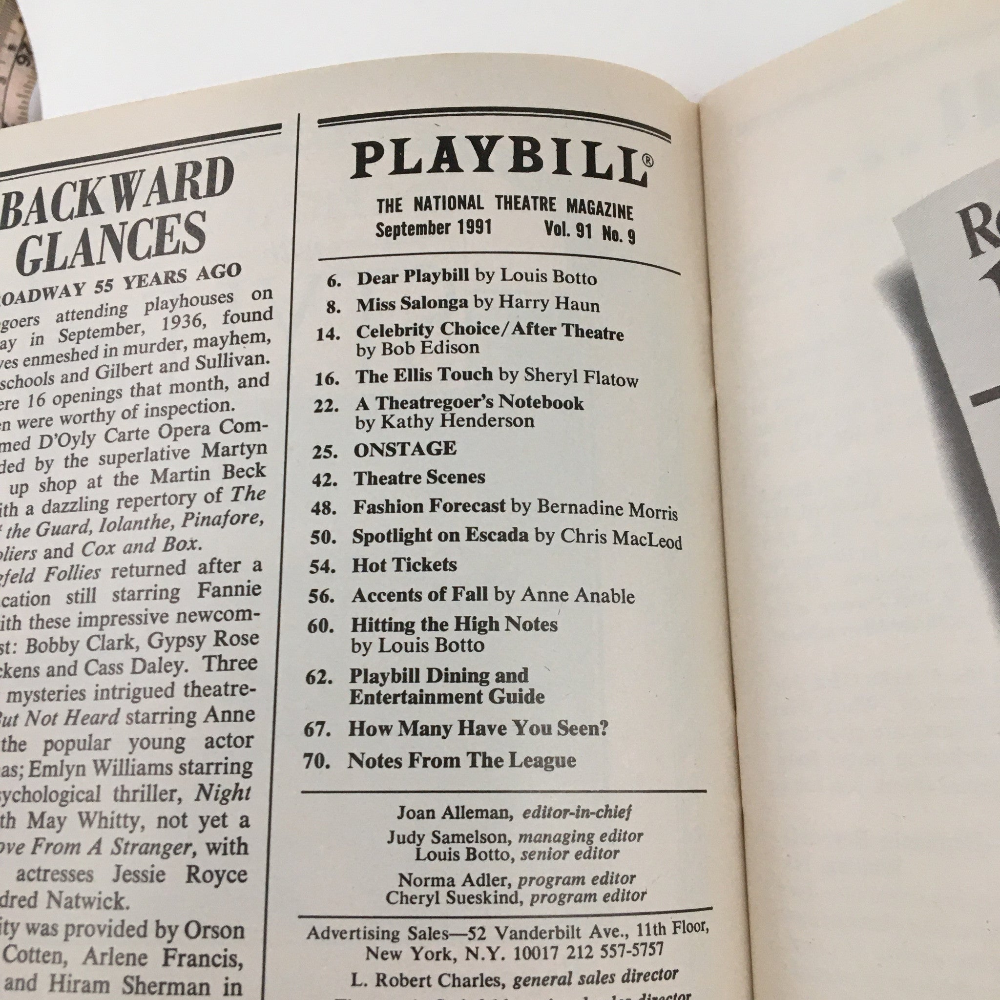 1991 Playbill Circle in the Square Theatre On Borrowed Time by Paul Osborn