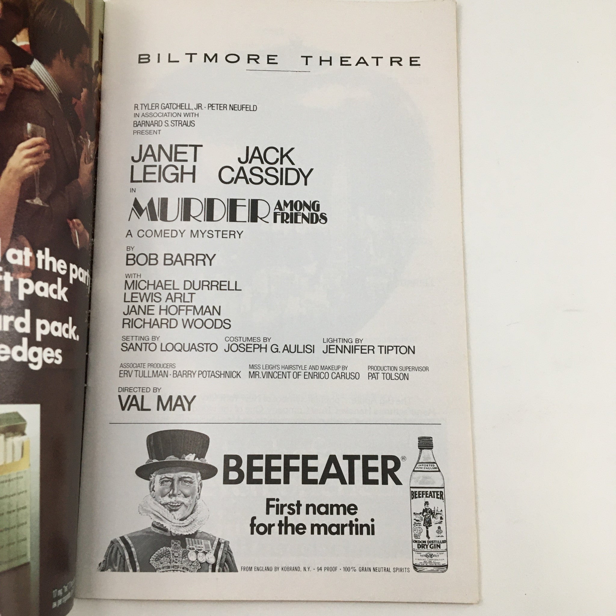 1975 Playbill Biltmore Theatre Janet Leigh in Murder Among Friends by Bob Harry