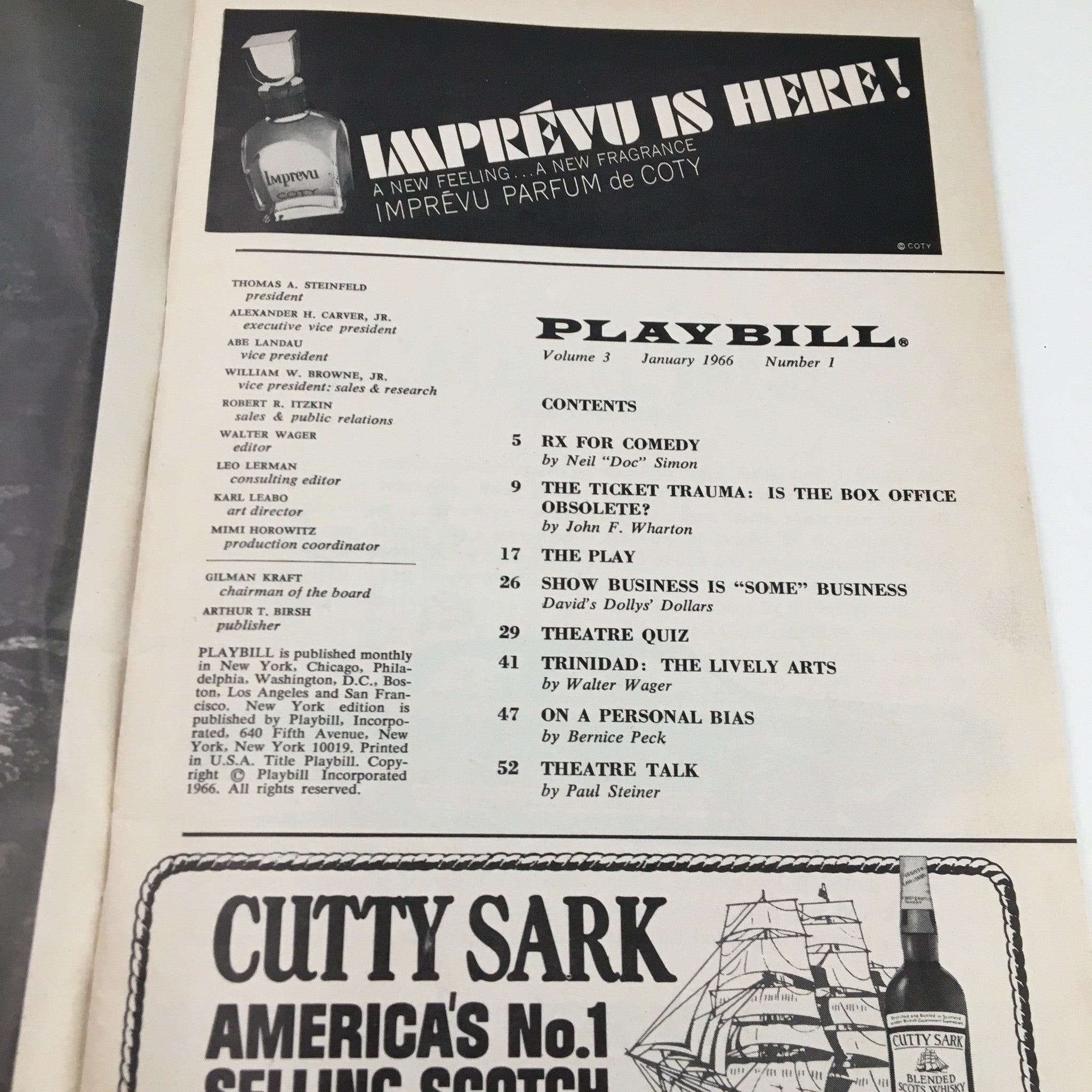 1966 Playbill Lyceum Theatre You Can't Take It With You by George S. Kaufman