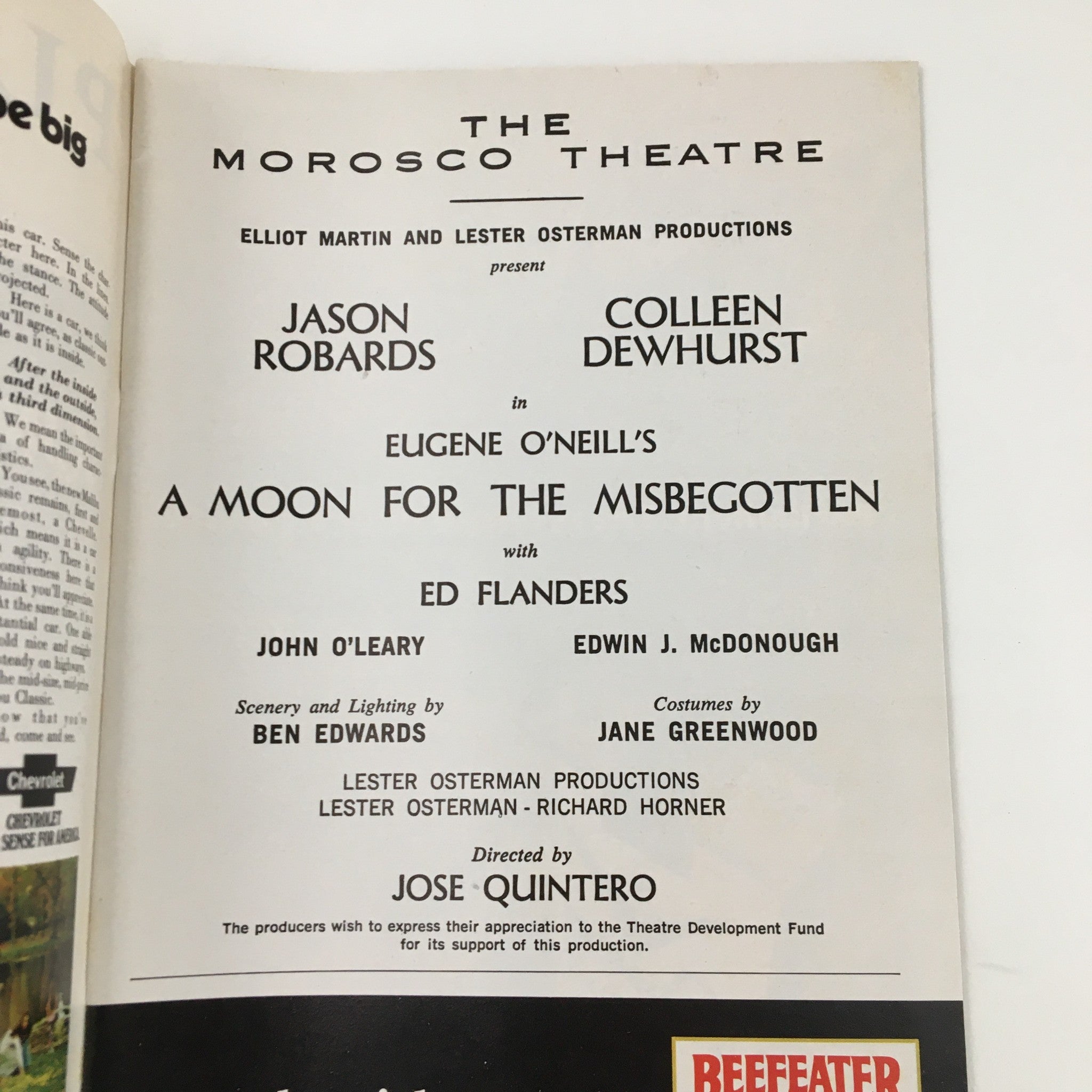 1974 Playbill The Morosco Theatre Eugene O'Neill's A Moon For The Misbegotten