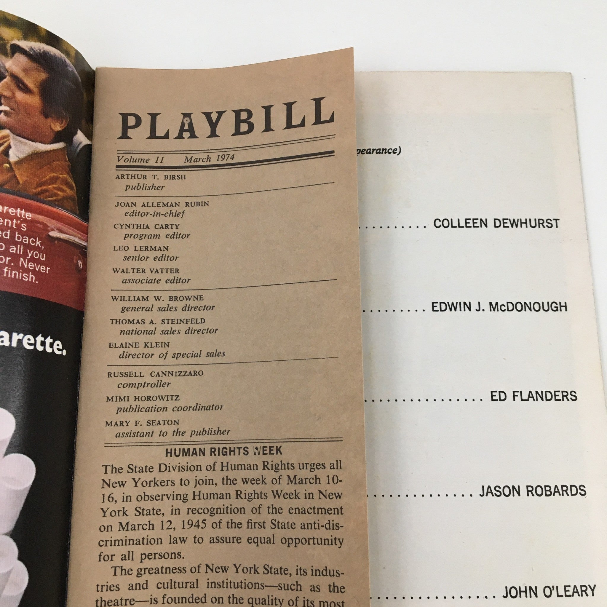 1974 Playbill The Morosco Theatre Eugene O'Neill's A Moon For The Misbegotten