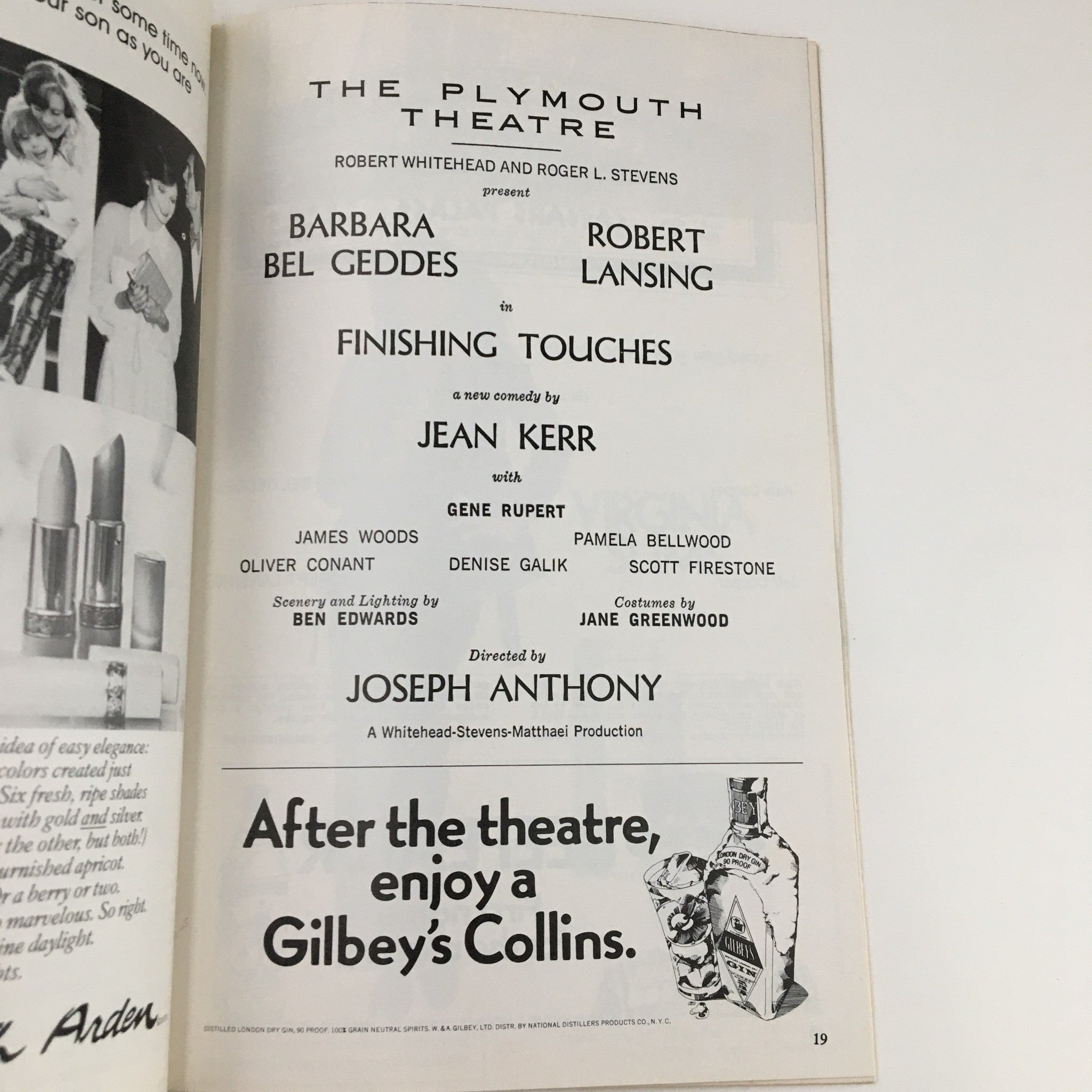 1973 Playbill The Plymouth Theatre Barbara Bel Geddes in Finishing Touches