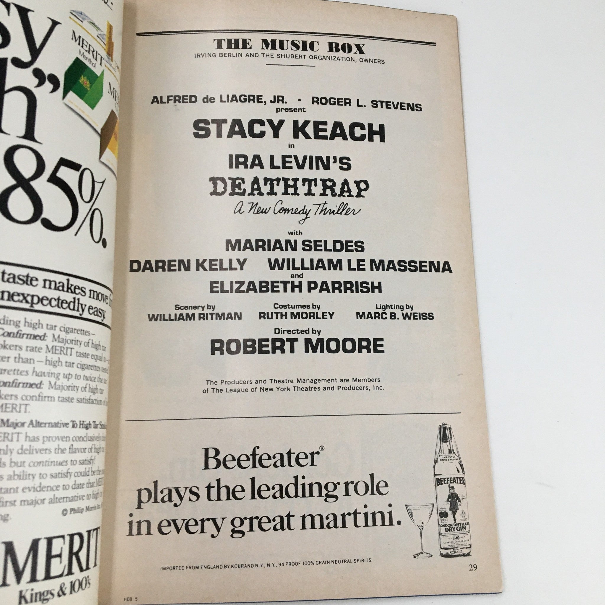 1978 Playbill The Music Box John Wood in Ira Levin's Deathtrap Comedy Thriller