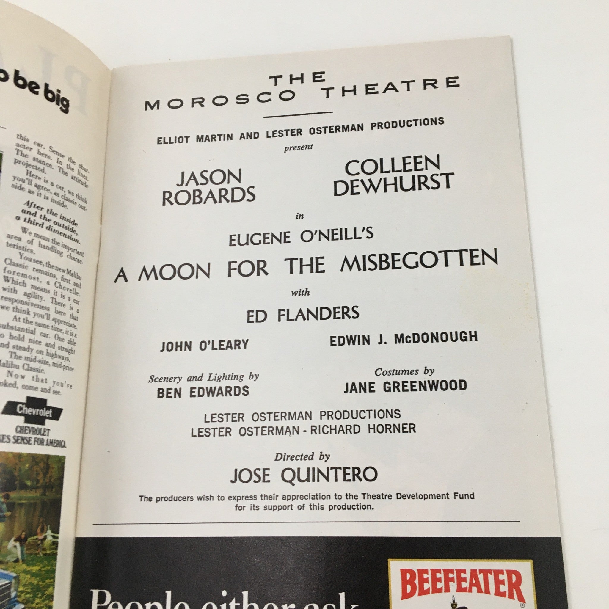 1974 Playbill The Morosco Theatre Jason Robards in A Moon For The Misbegotten