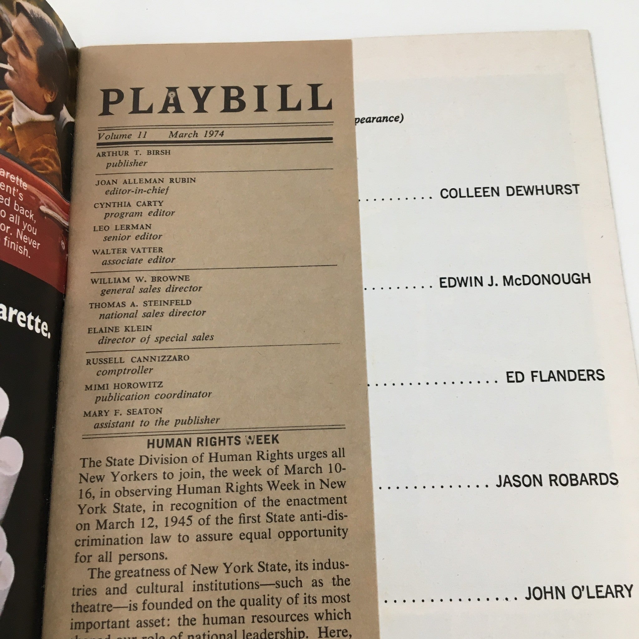 1974 Playbill The Morosco Theatre Jason Robards in A Moon For The Misbegotten