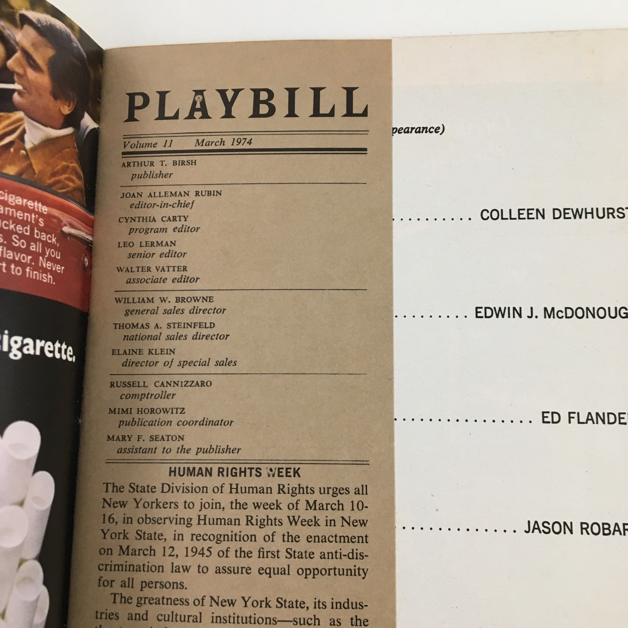 1974 Playbill The Morosco Theatre A Moon For The Misbegotten by Jose Quintero