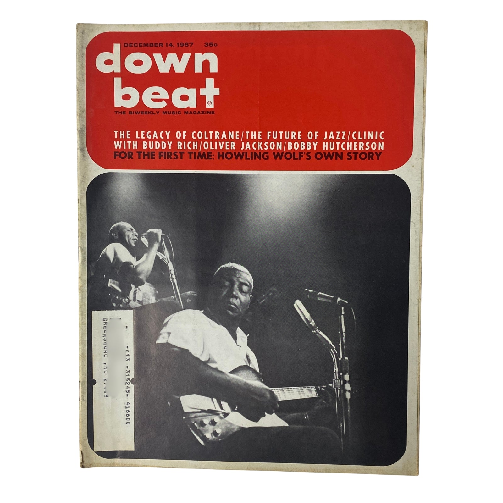 Down Beat Magazine December 14, 1967 Vol 34 No 25 featuring The Legacy of Coltrane, showcasing John Coltrane on the cover, highlighting jazz music and culture.