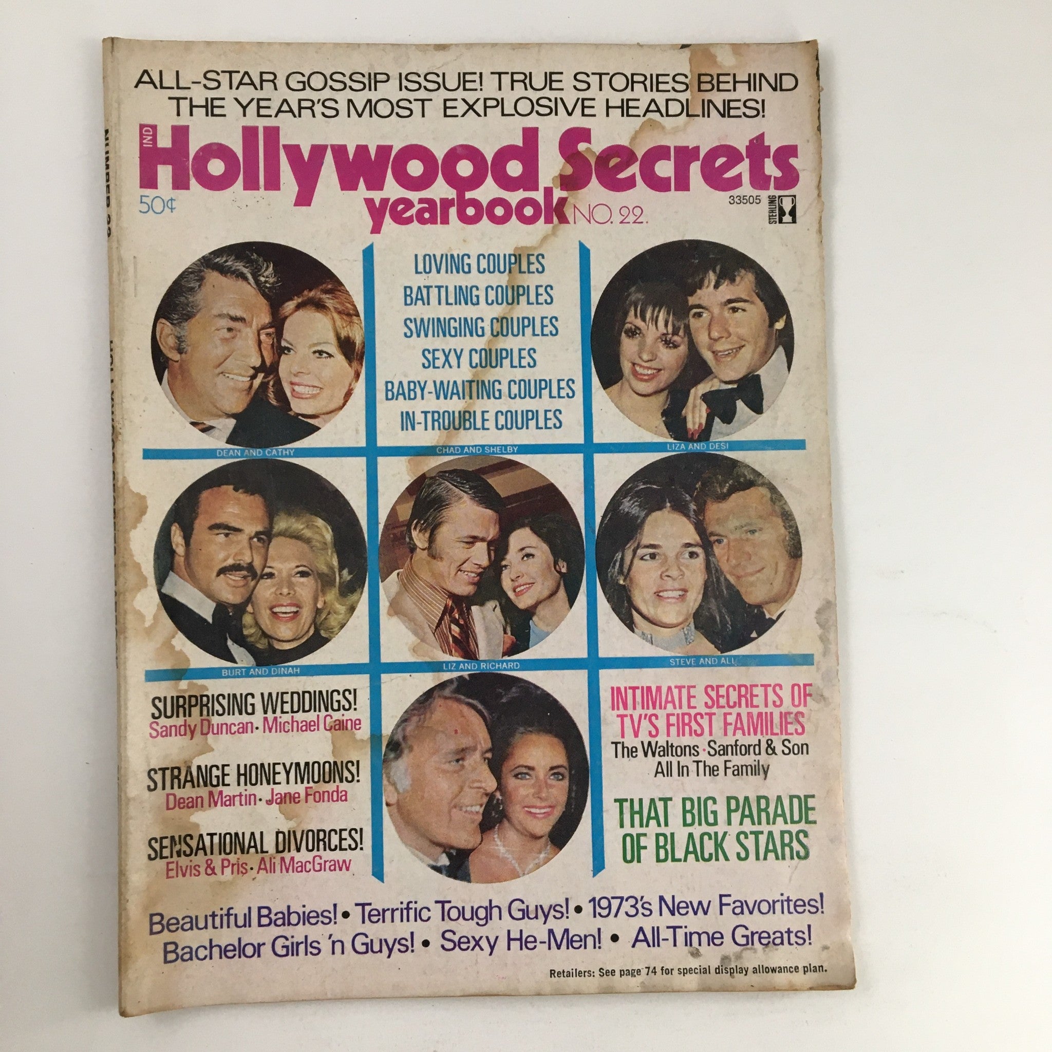 Hollywood Secrets Yearbook No. 22 1973 Liz Taylor & Richard Burton No Label