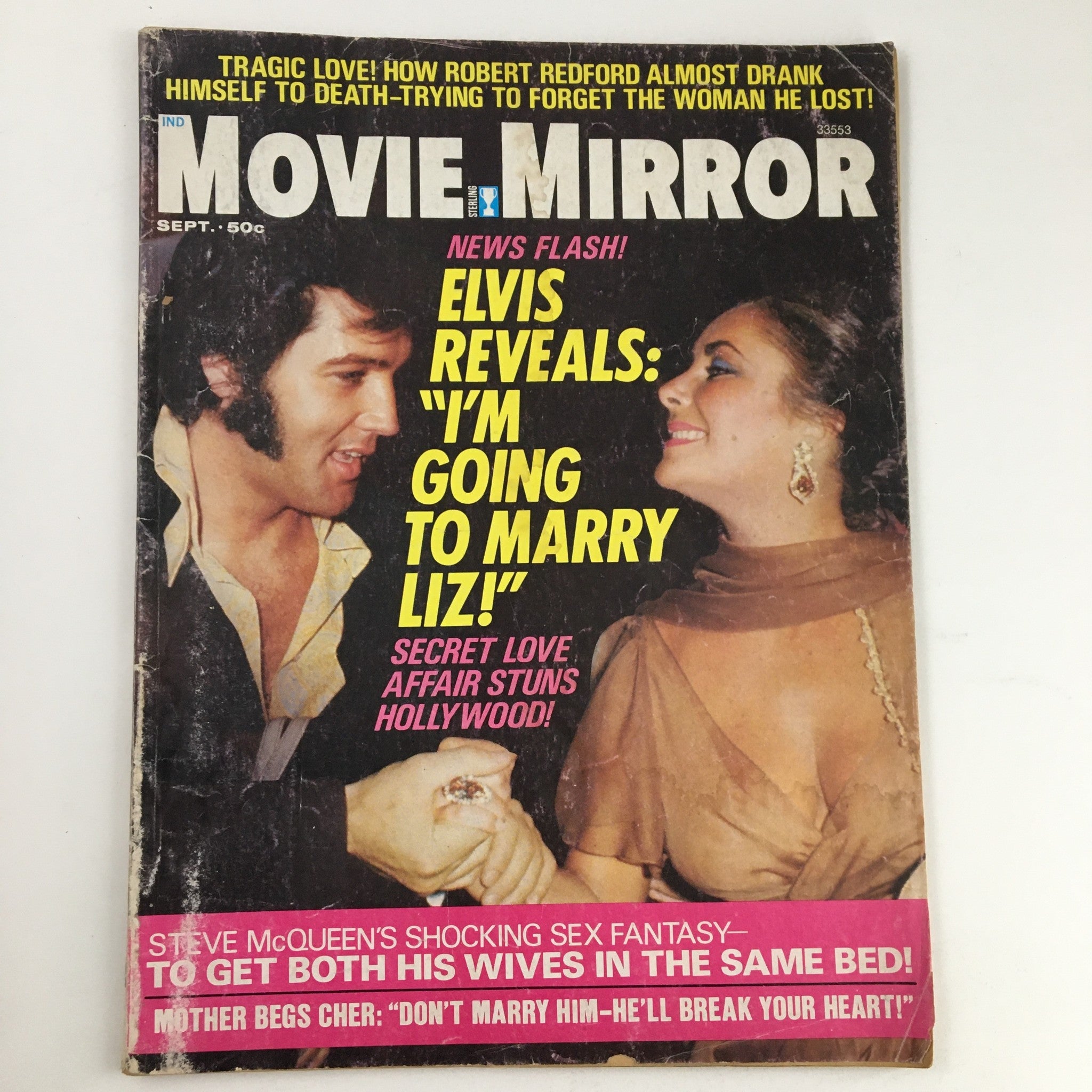 Movie Mirror Magazine September 1974 Elvis Presley & Elizabeth Taylor No Label