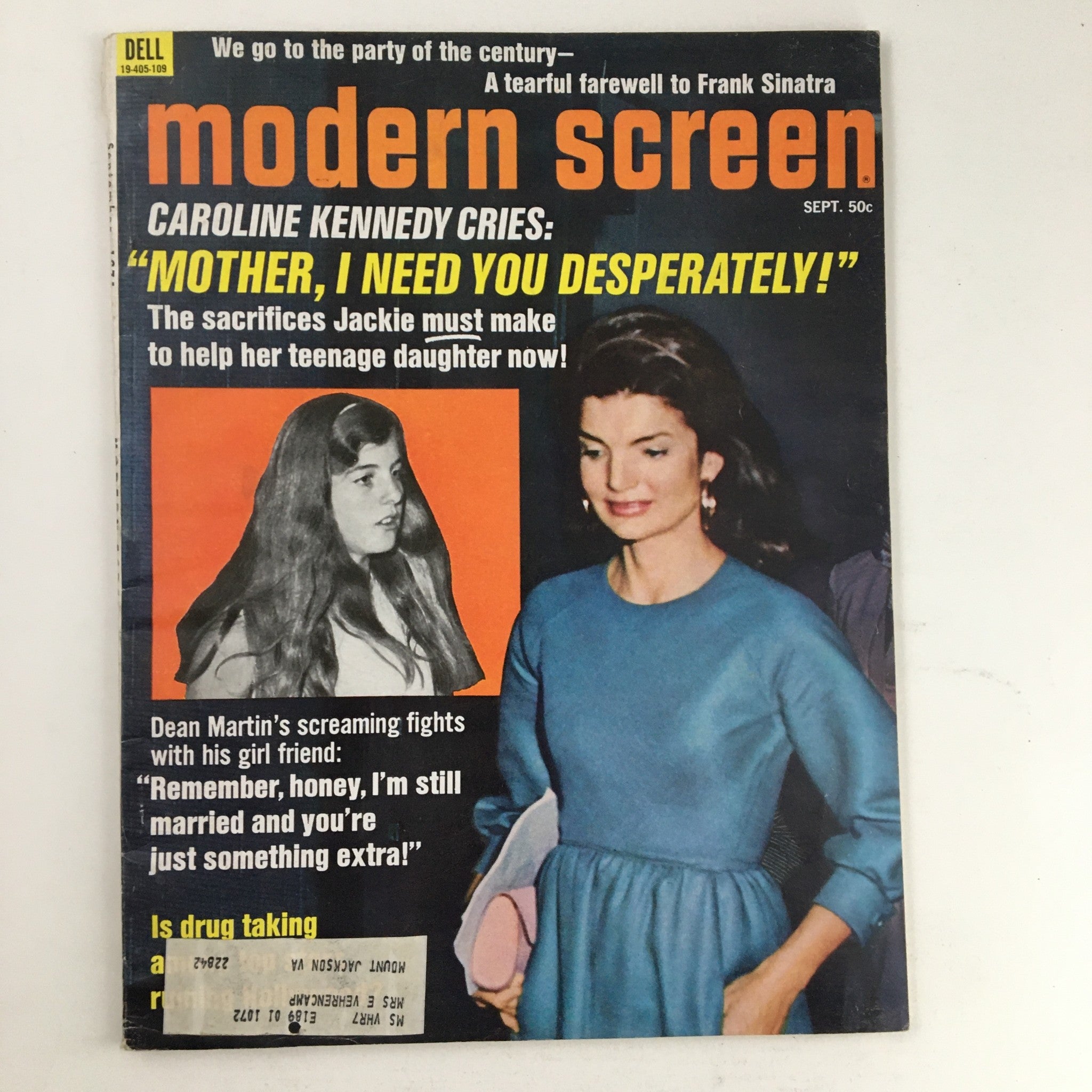 Modern Screen Magazine September 1971 Caroline Kennedy & Jacqueline Kennedy