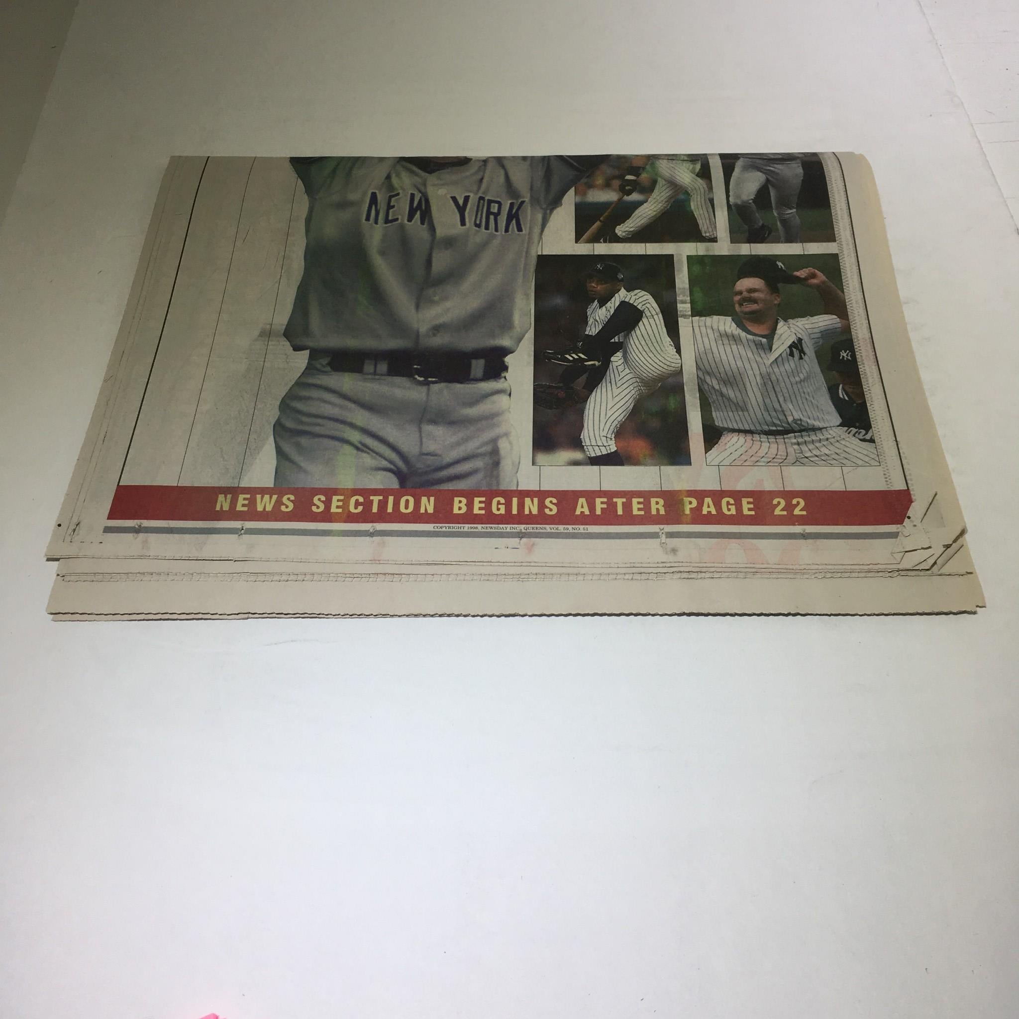 Newsday: Oct 23 1998 Storybook Season Mariano RIvera NY yankees world series