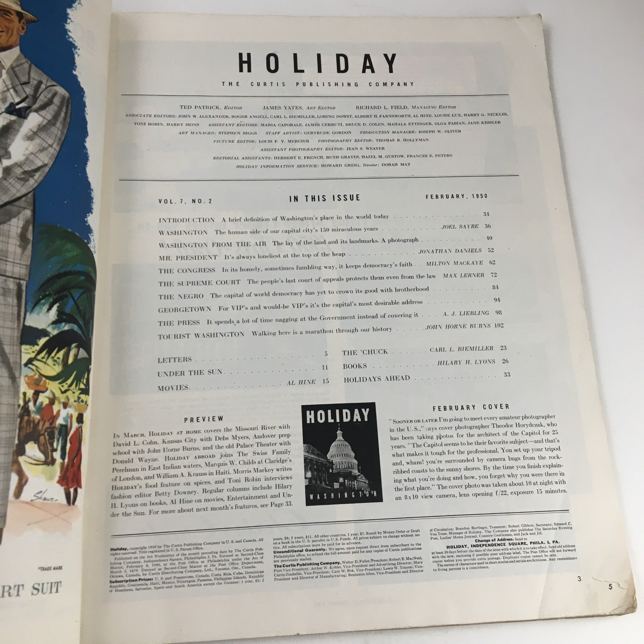 Holiday Magazine February 1950 The Lay of the Land & Its Landmark No Label