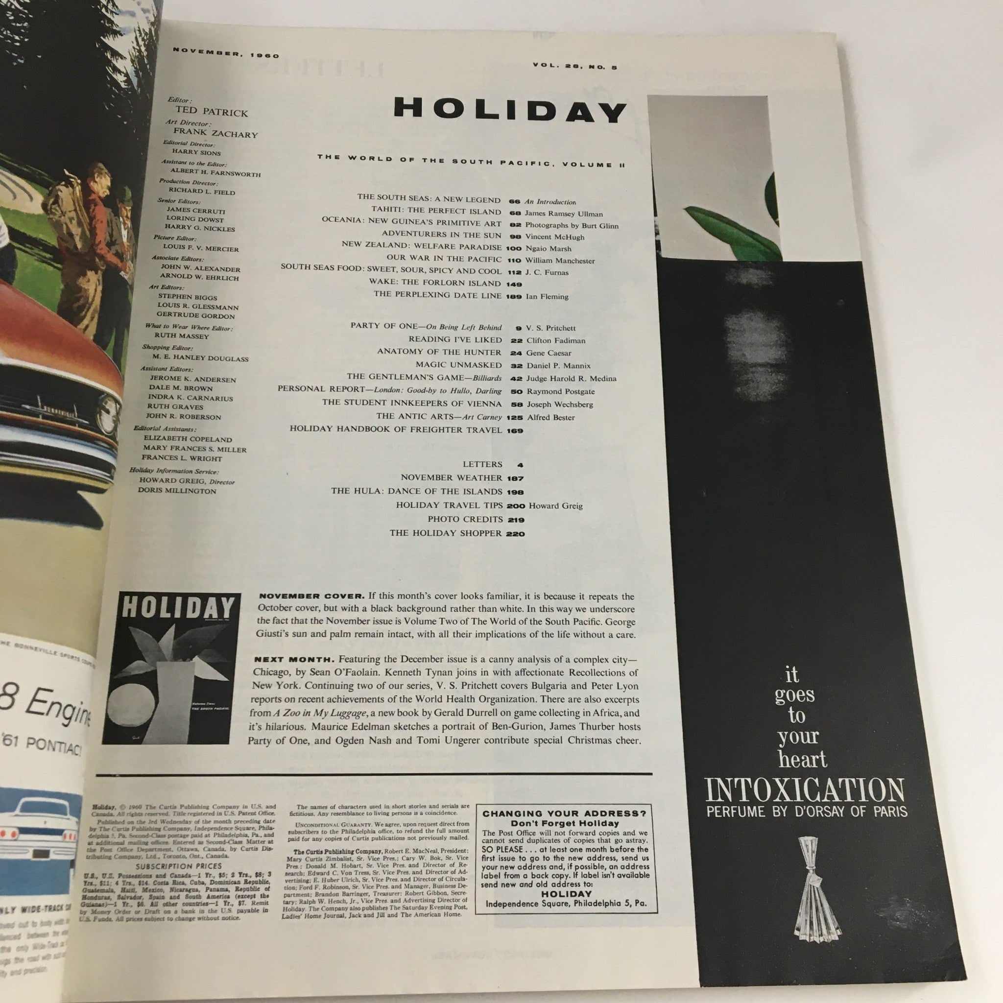 Holiday Magazine November 1960 The South Pacific Seas A New Legend No Label