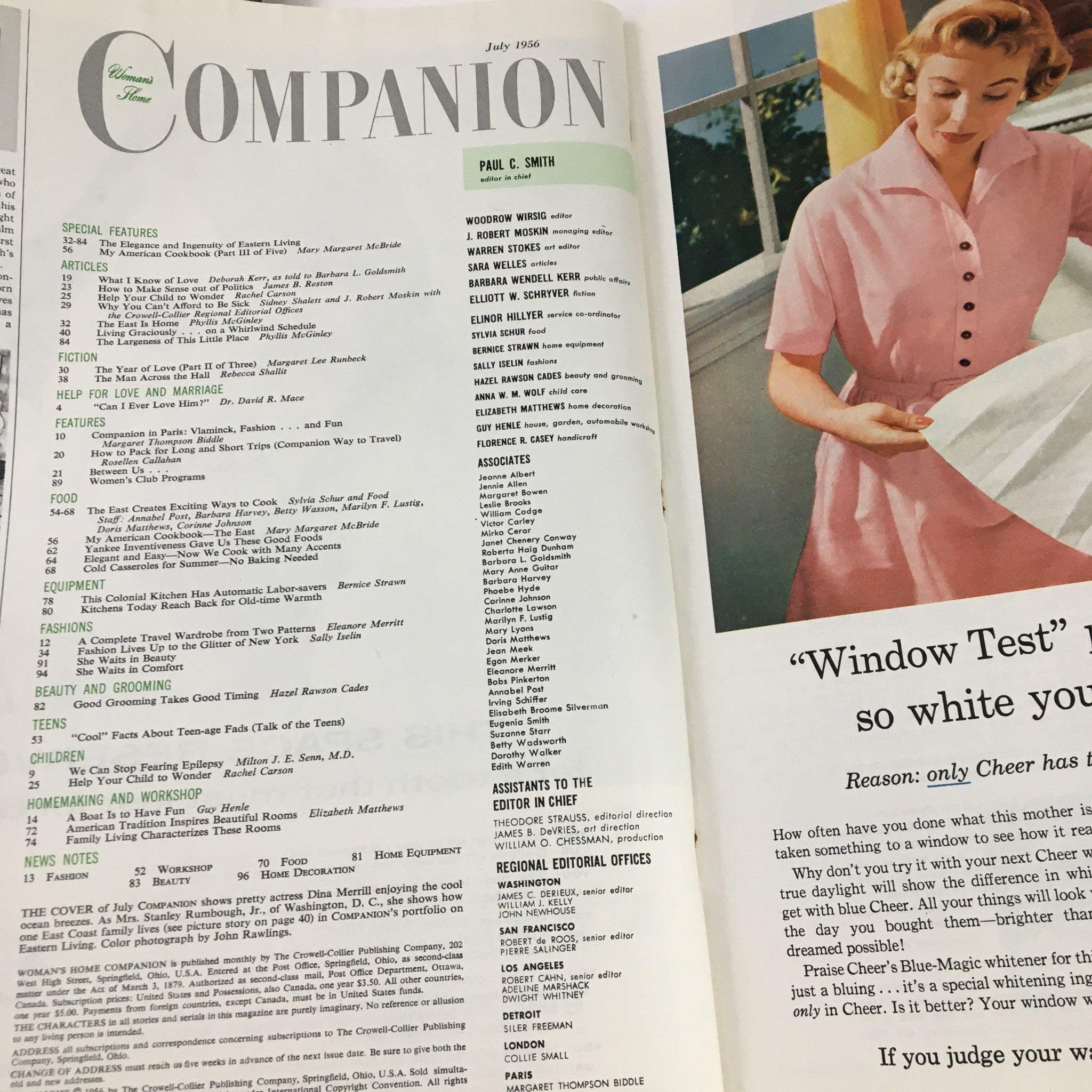 Woman's Home Companion Magazine July 1956 Deborah Kerr Talks About Women & Love