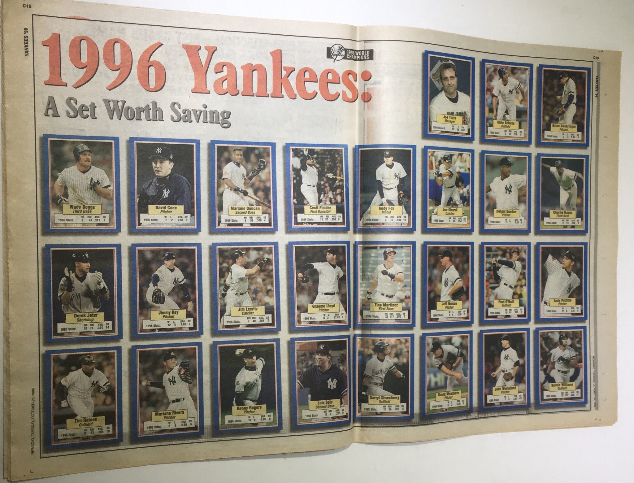 Newsday: Oct 29 1996 Out Of This World The Yankees Magical Season