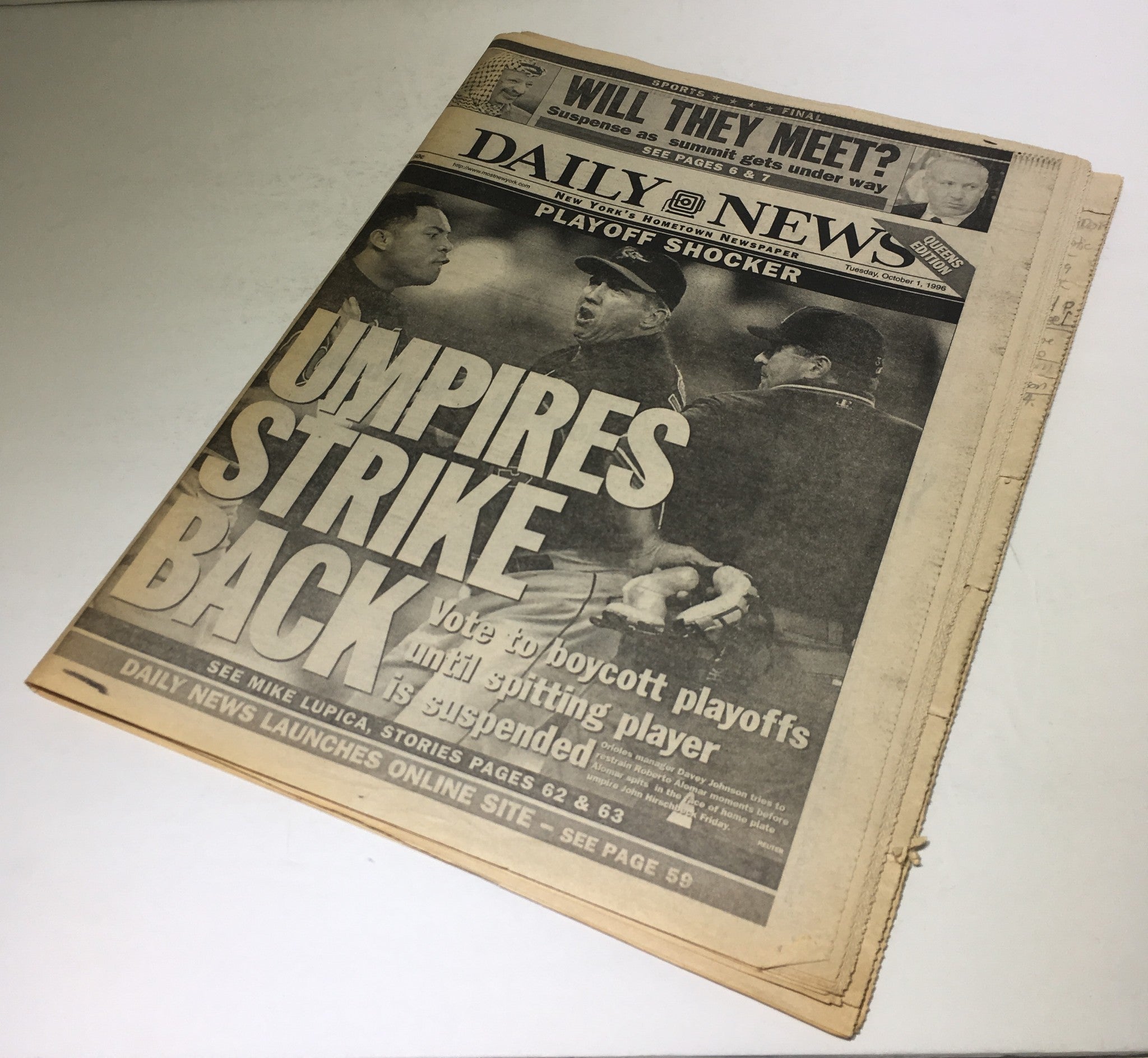 New York Daily News: Oct 1 1996 Umpires Strike Back