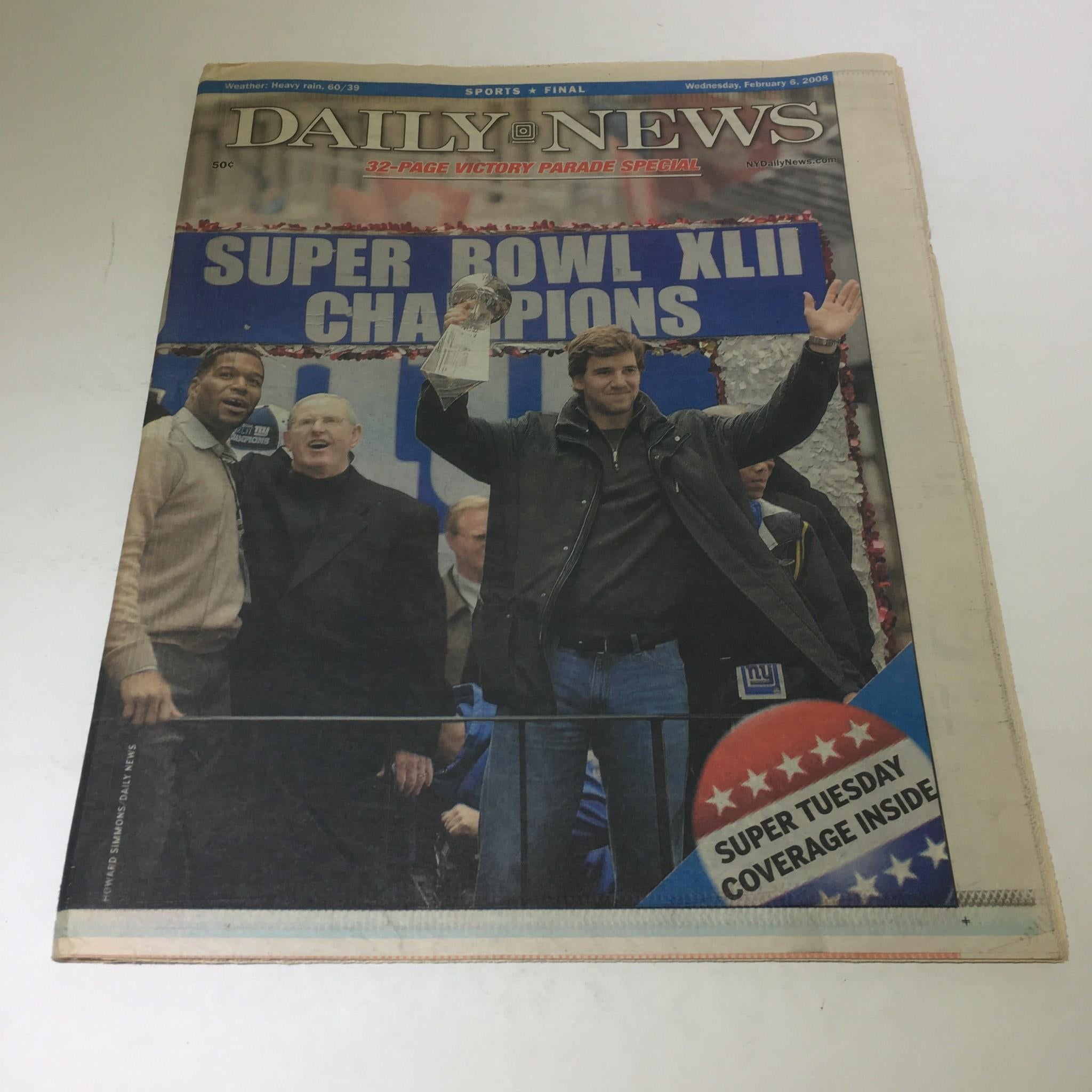 New York Daily News: Feb 6 2008 NY Giants Super Bowl XLII Champions