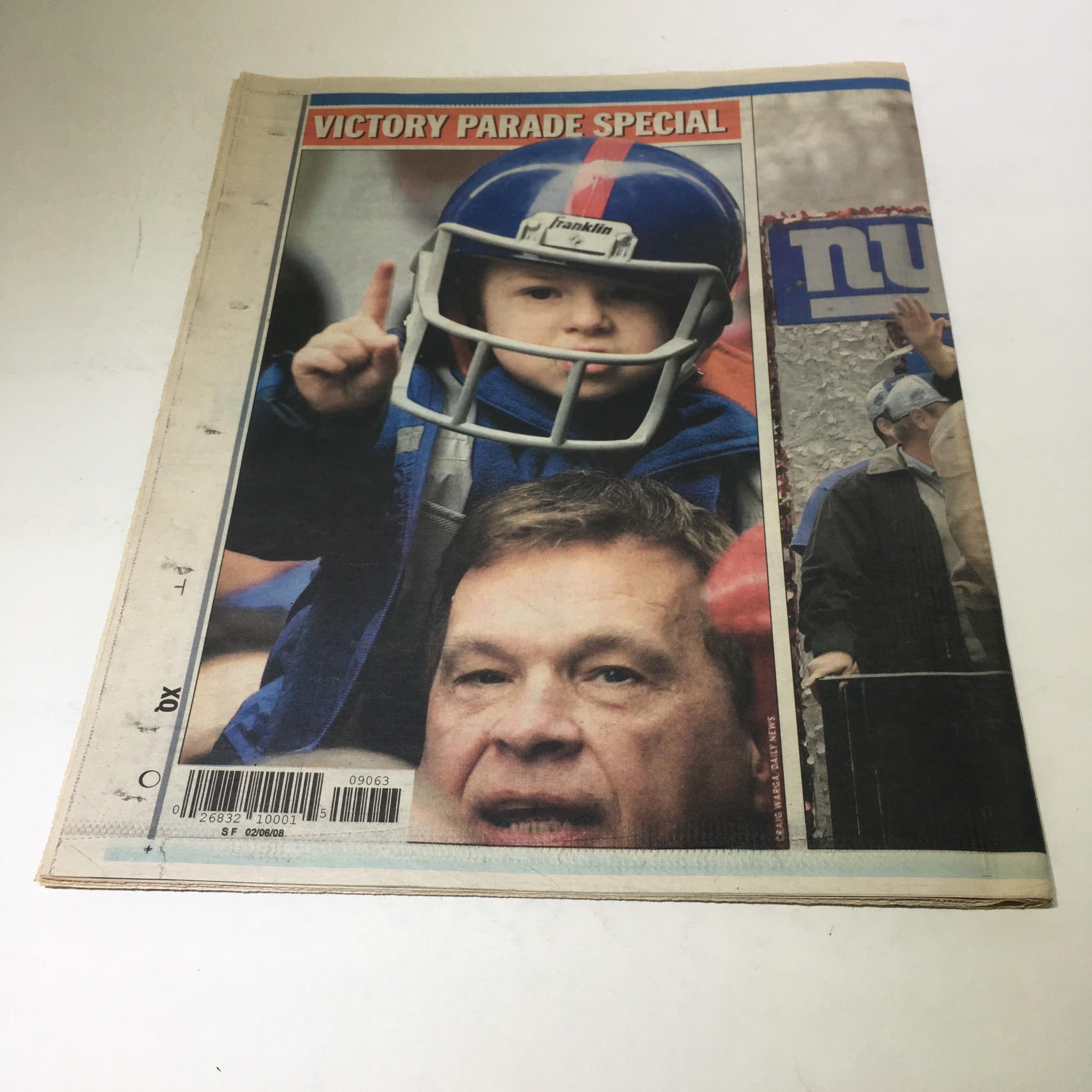 New York Daily News: Feb 6 2008 NY Giants Super Bowl XLII Champions