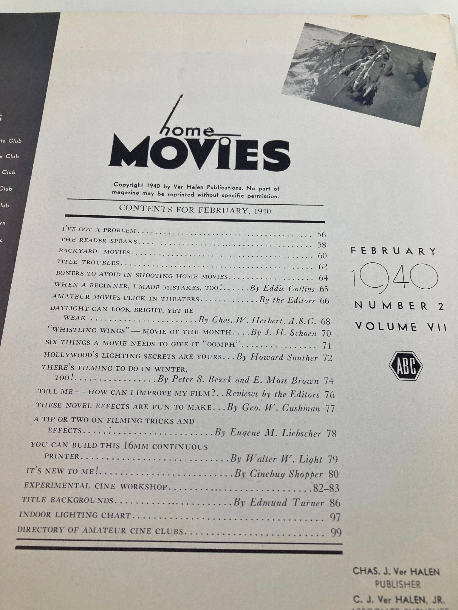 VTG Home Movies Magazine February 1940 How Can I Improve My Film No Label