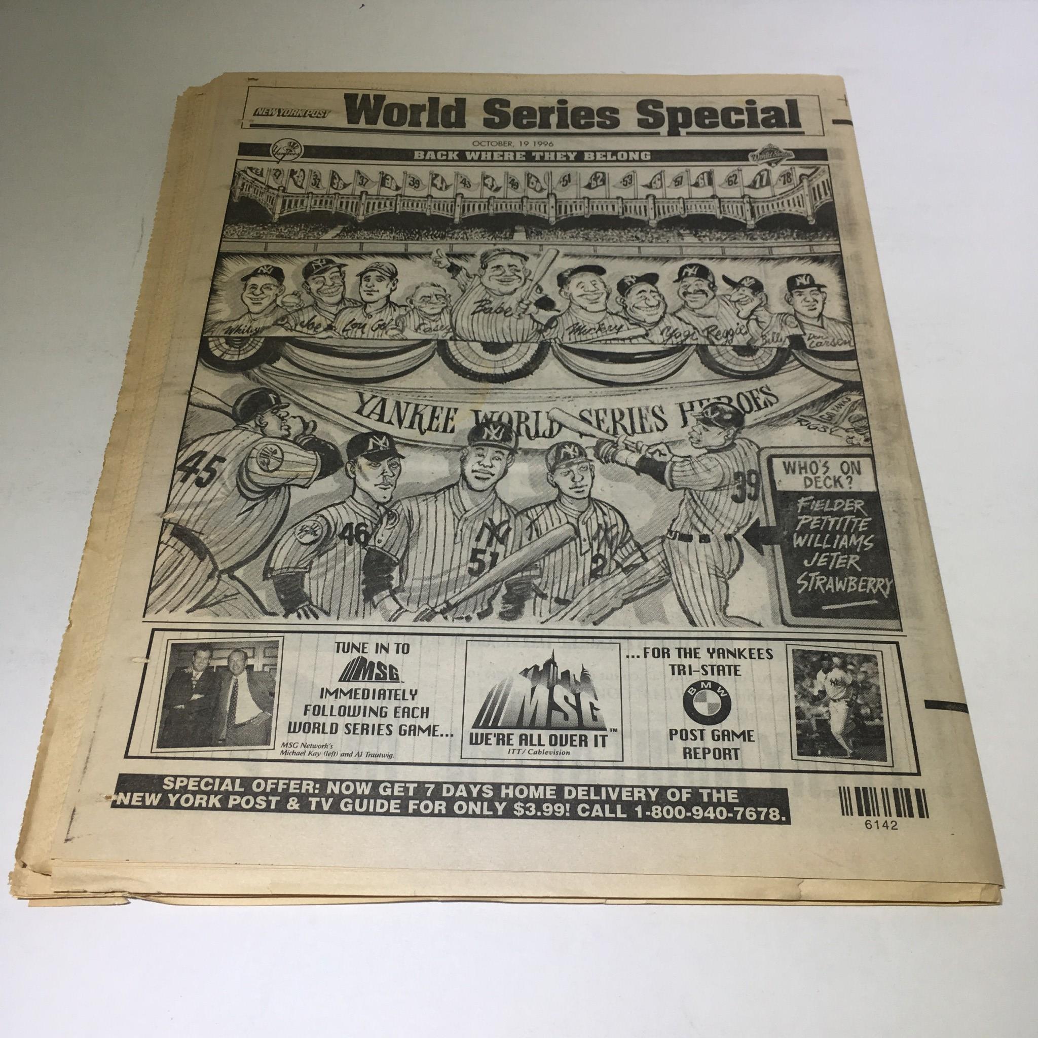 New York Post: Oct 19 1996 Let's Go Get 'Em!