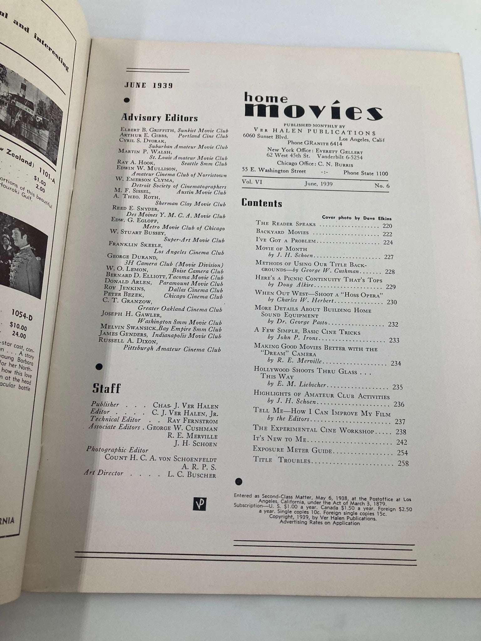 VTG Home Movies Magazine June 1939 When Out West Shoot A Hoss Opera No Label