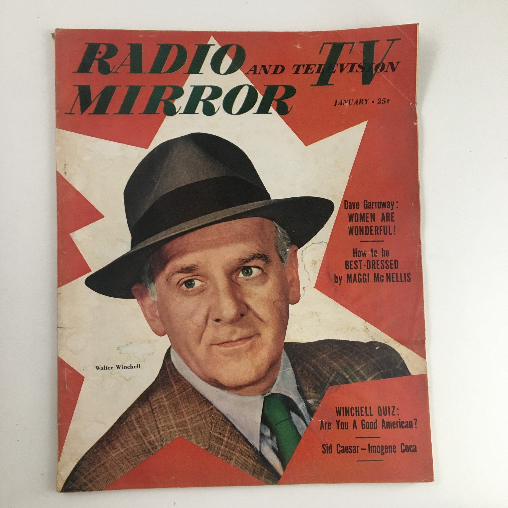 Radio TV Mirror Magazine January 1951 Walter Winchell Portrait No Label