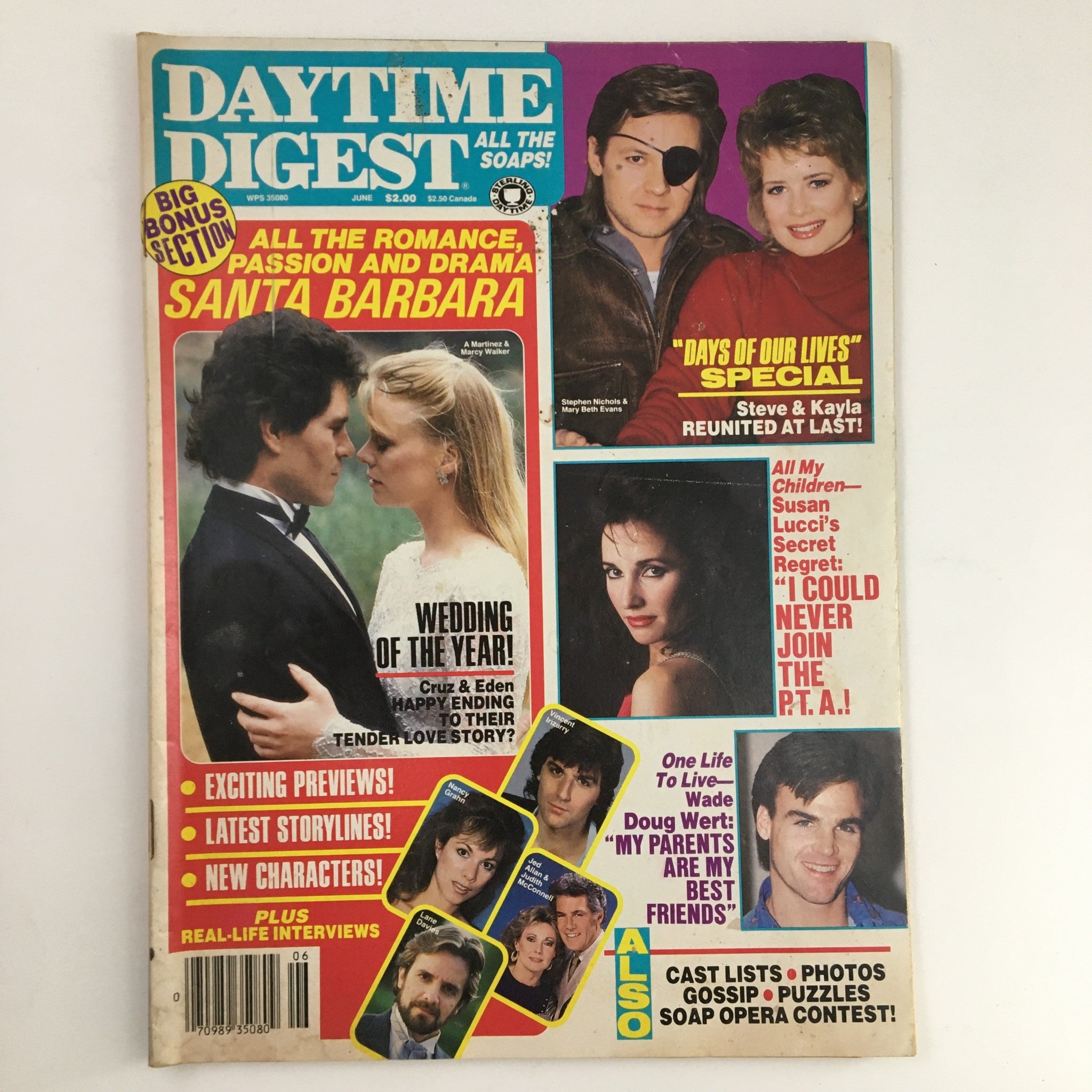 Daytime Digest Magazine June 1988 Marcy Walker & A Martinez Wedding No Label