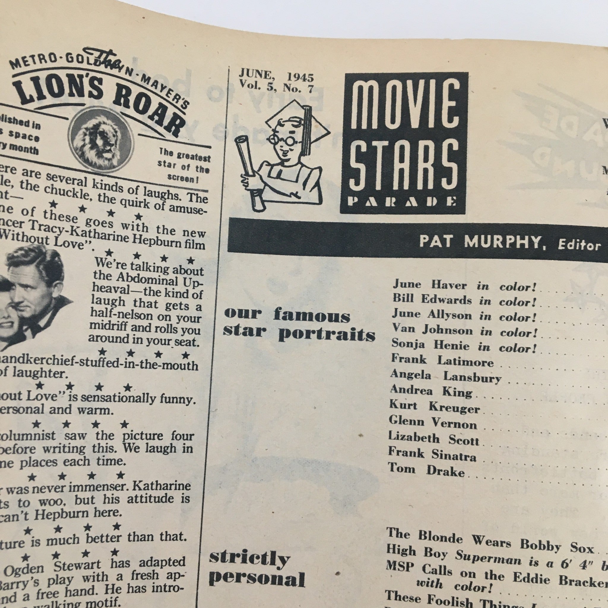 Movie Stars Parade Magazine June 1945 Roy Rogers & Bill Edwards No Label