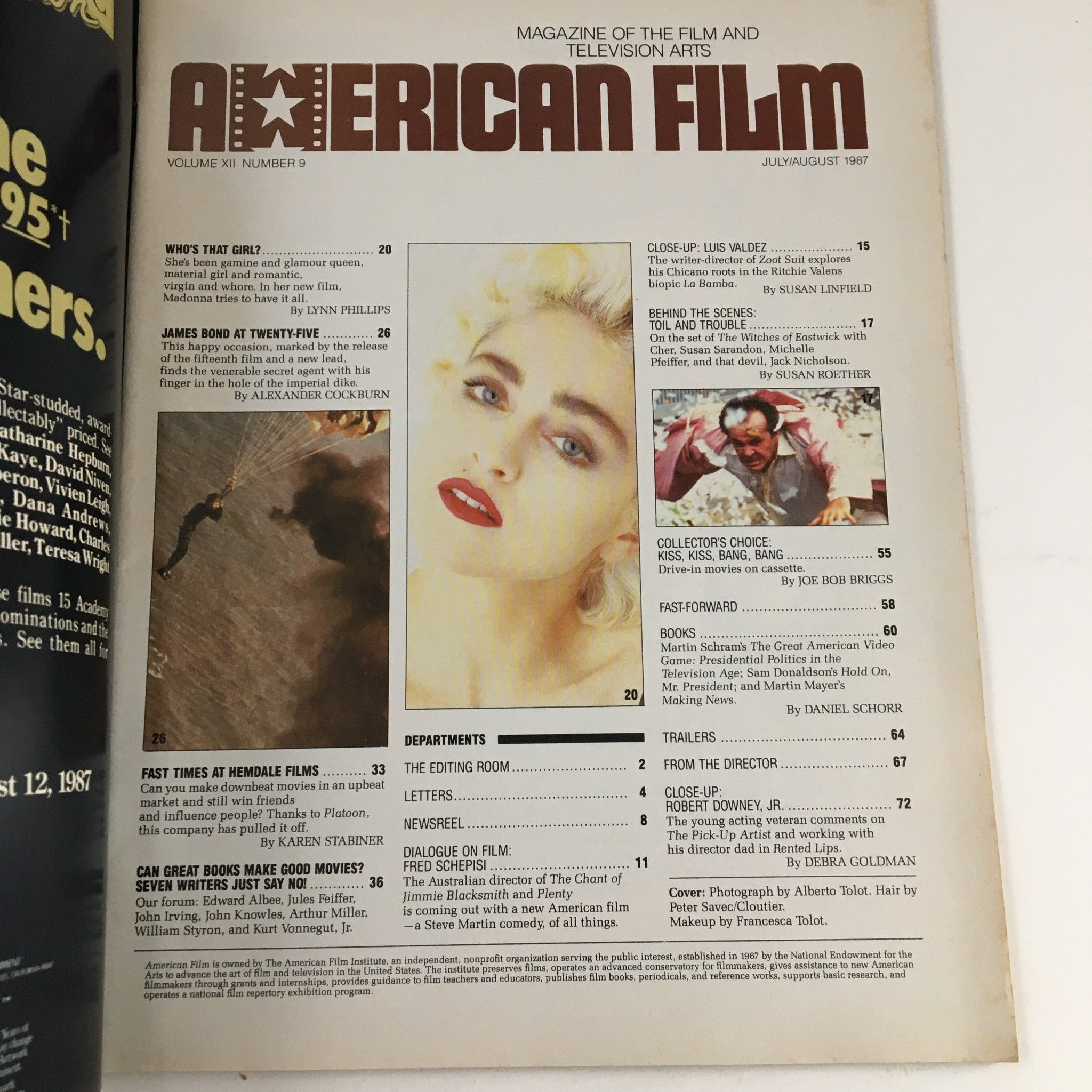 American Film Magazine July 1987 Madonna Cover & Alexander Cockburn No Label