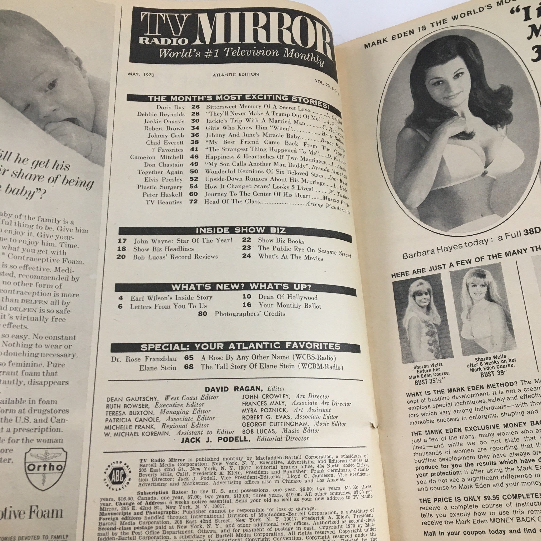 TV Radio Mirror Magazine May 1970 Johnny Cash & Wife June Carter Cash No Label