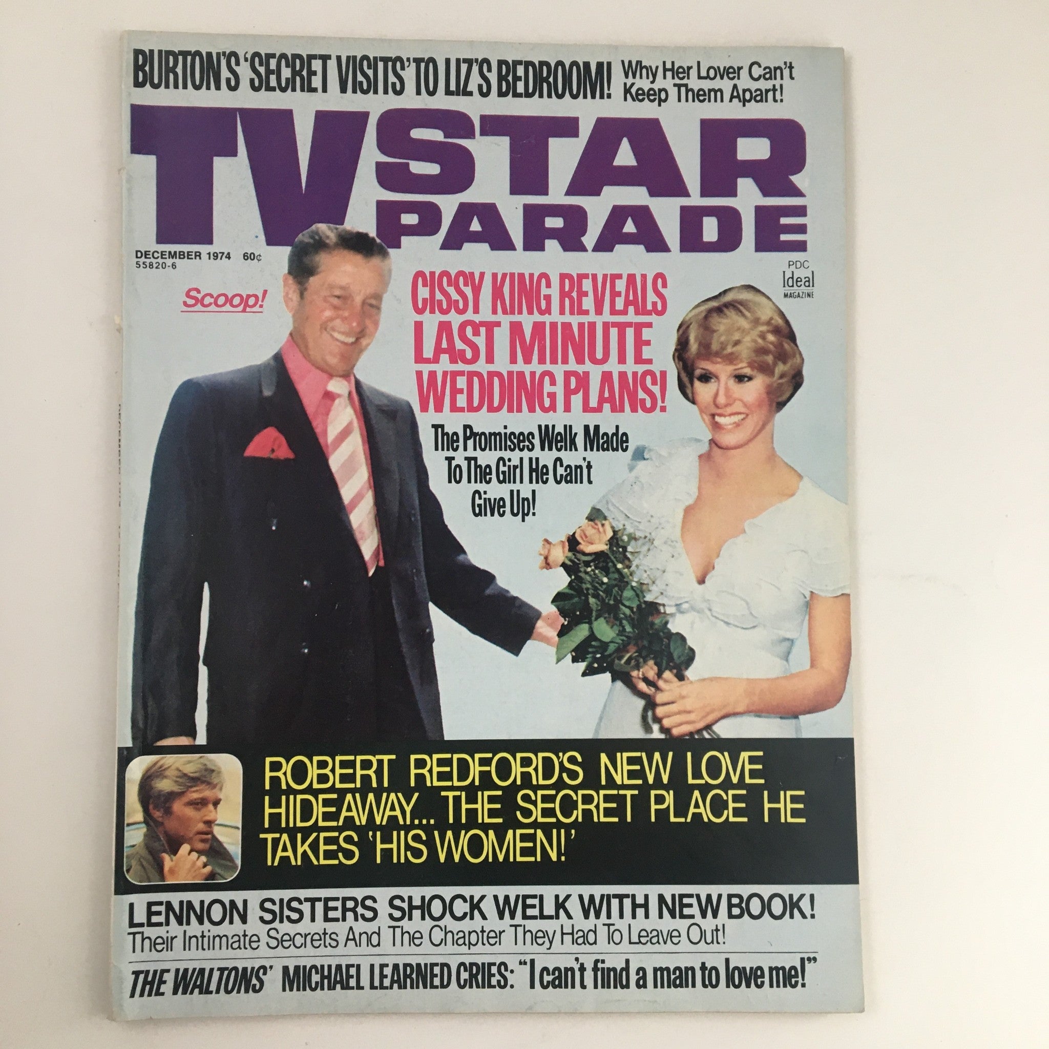 TV Star Parade Magazine December 1974 Liz Taylor & Robert Redford No Label