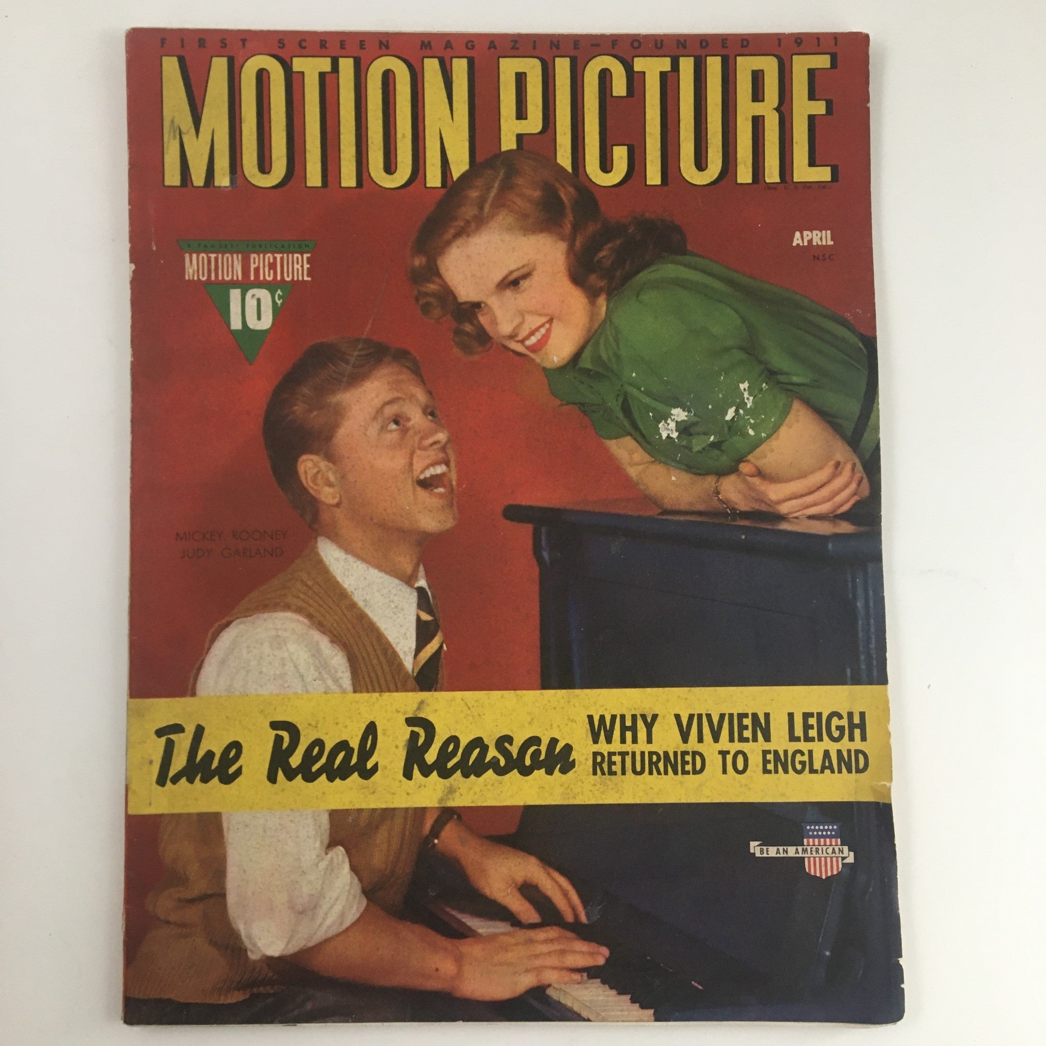 Motion Picture Magazine April 1941 Mickey Rooney and Judy Garland No Label