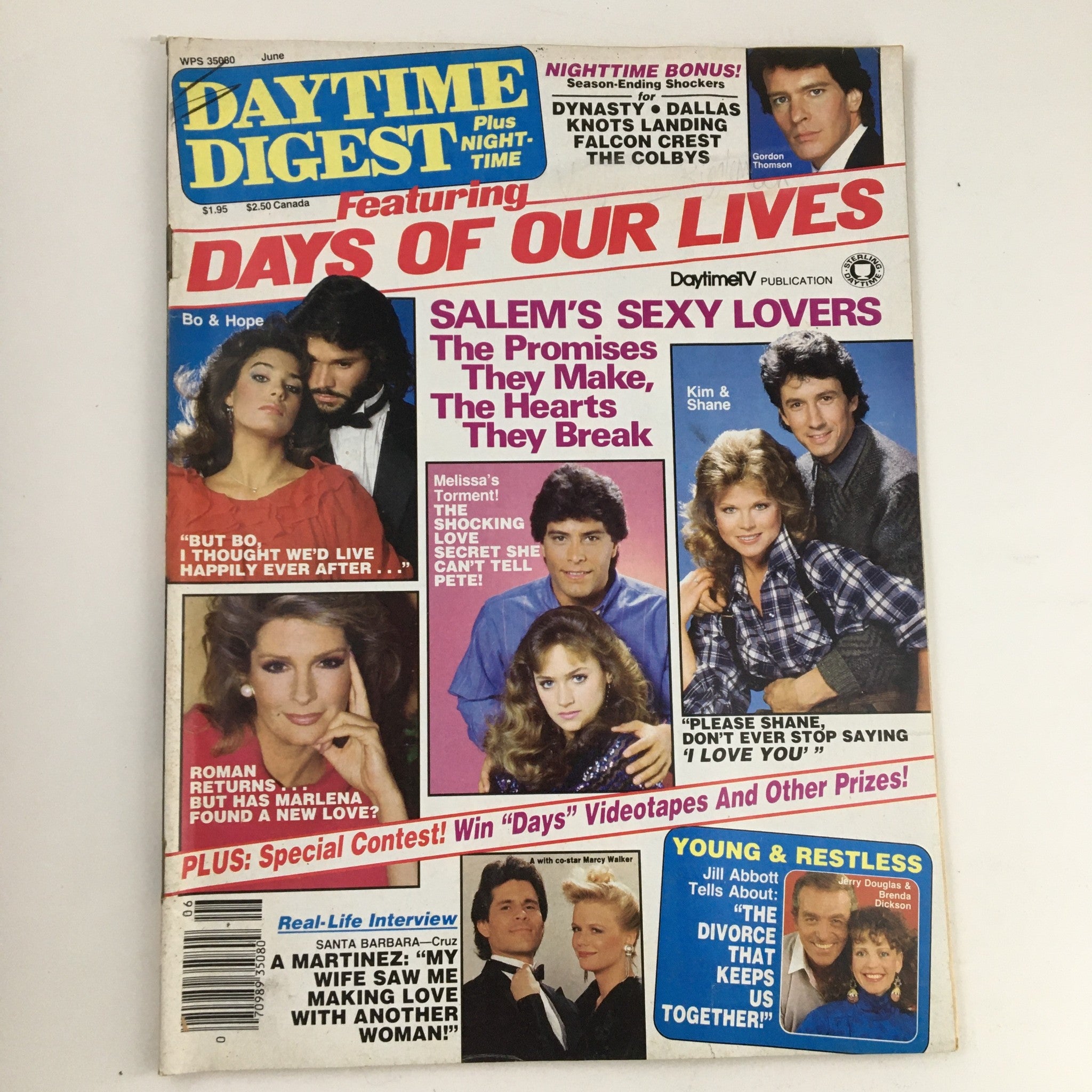 Daytime Digest Magazine June 1986 Bo & Hope, Kim & Shane, A Martinez No Label