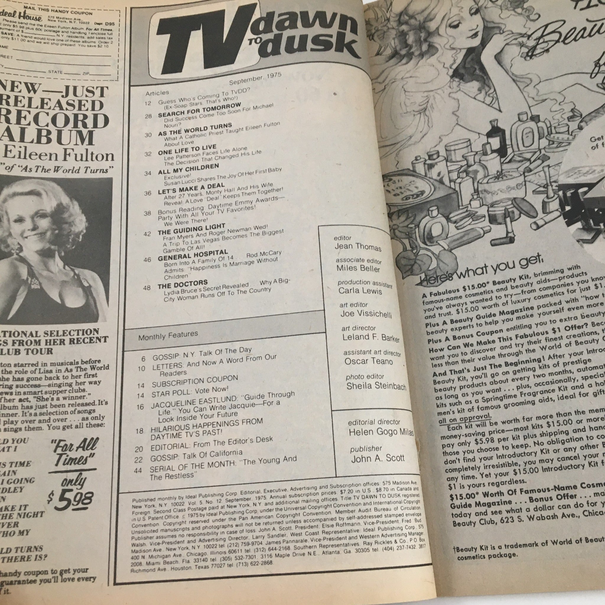 TV Dawn to Dusk Magazine September 1975 Lee Patterson Faces Life Alone No Label
