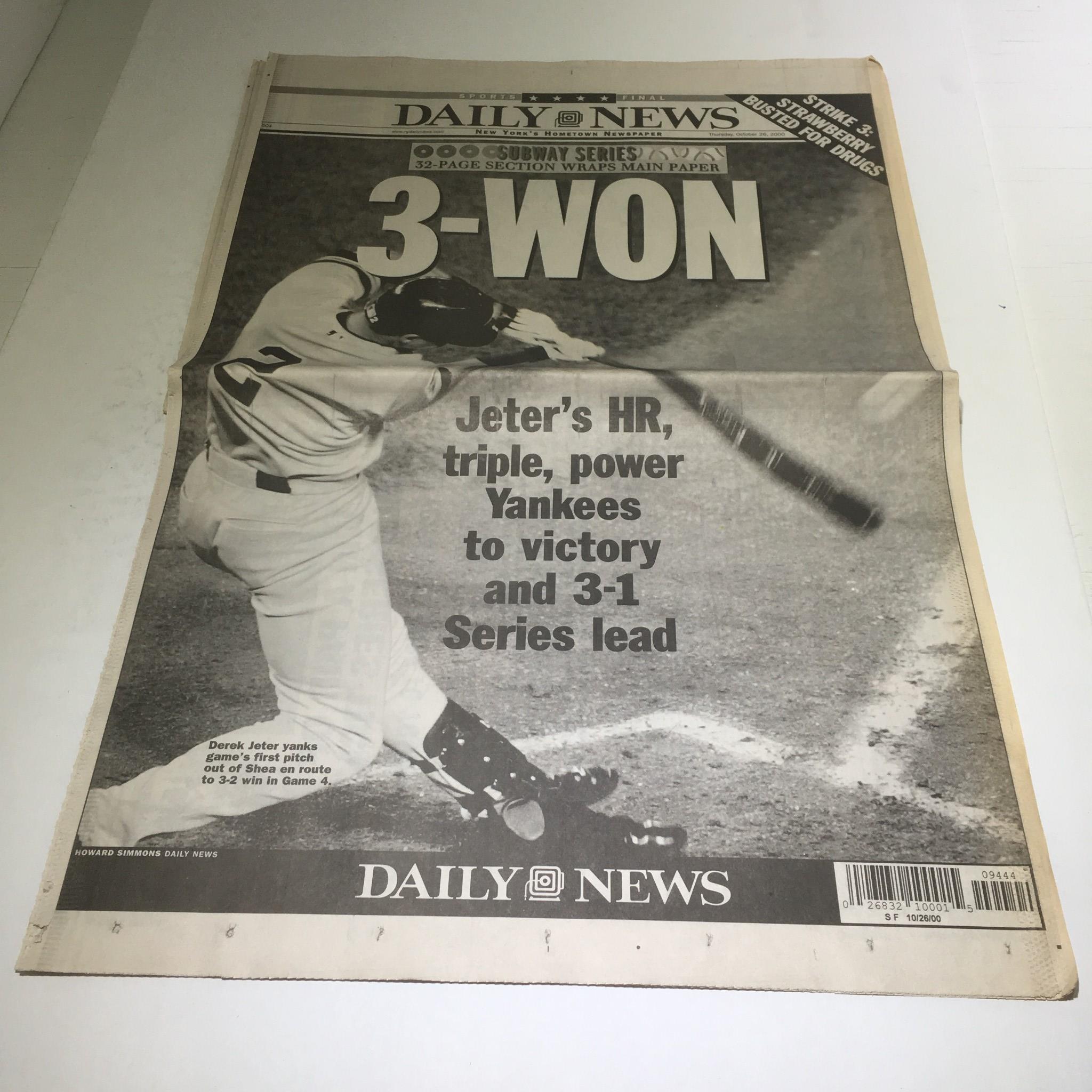 NY Daily News: Oct 26 2000 Derek Jeter Yanks Game's First Pitch, Excellent