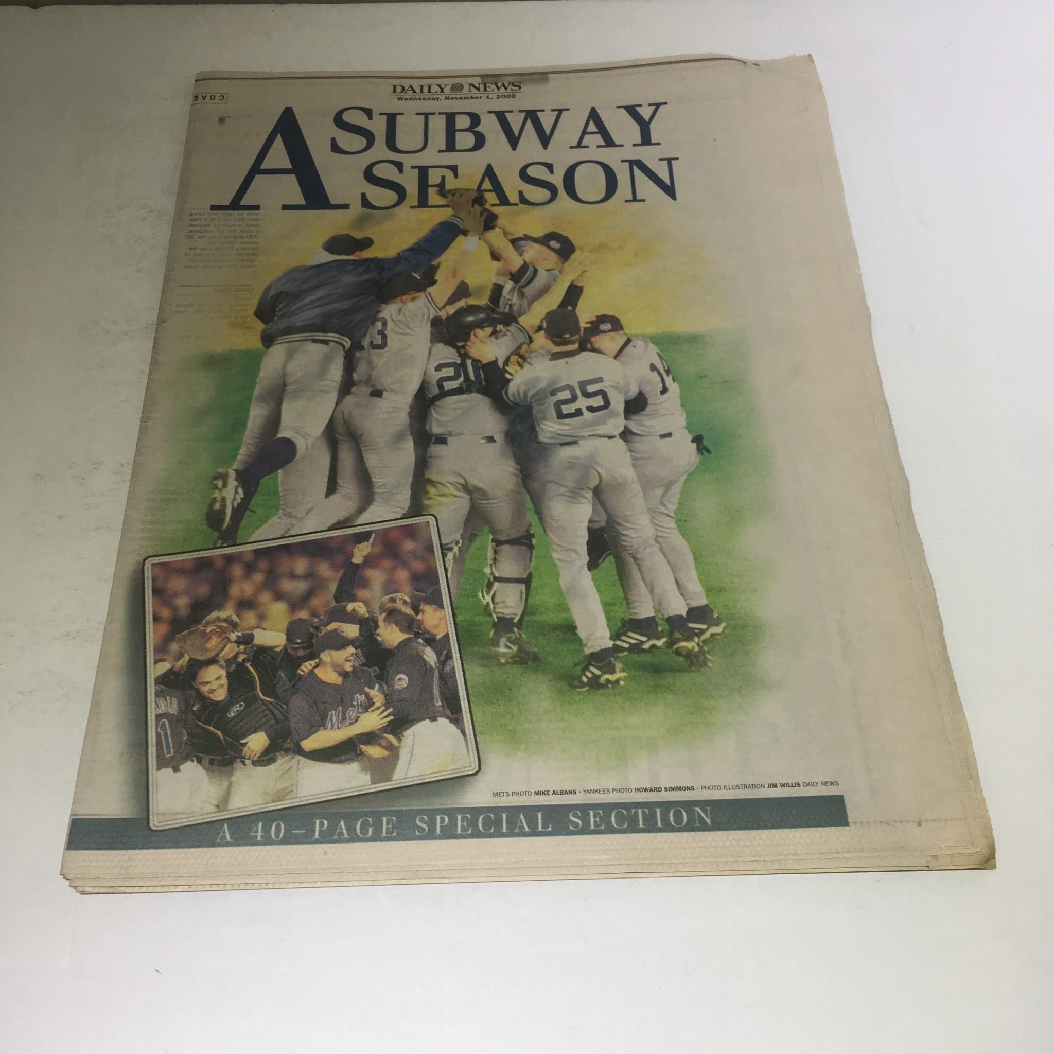 NY Daily News: Nov 1 2000 A Subway Season, Excellent