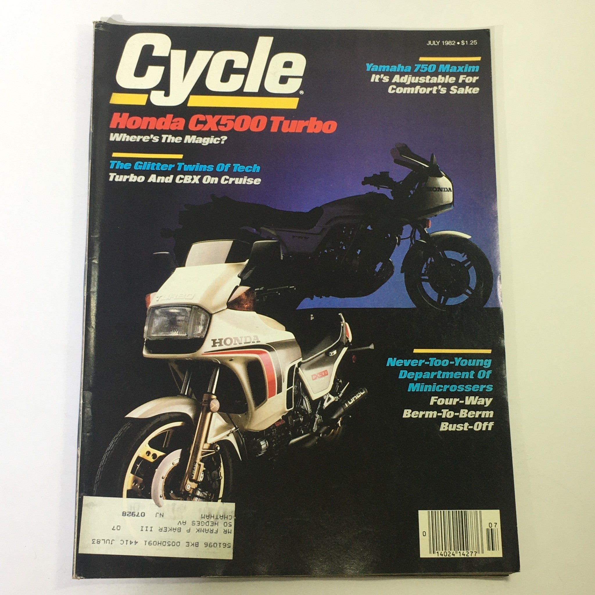 VTG Cycle Magazine July 1982 - Honda CX500 Turbo / Yamaha 750 Maxim