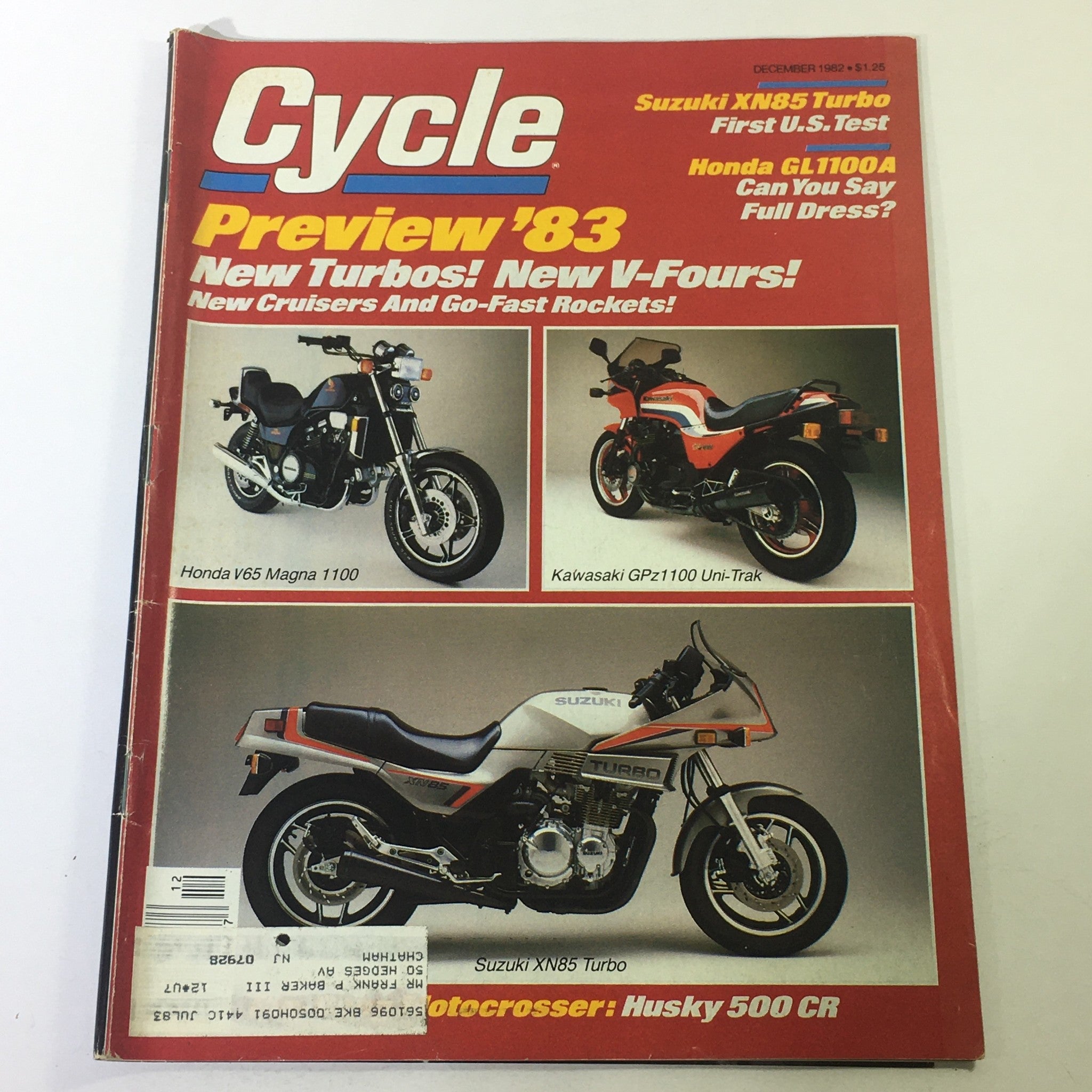 VTG Cycle Magazine December 1982 - Suzuki XN85 Turbo / Honda GL1100A