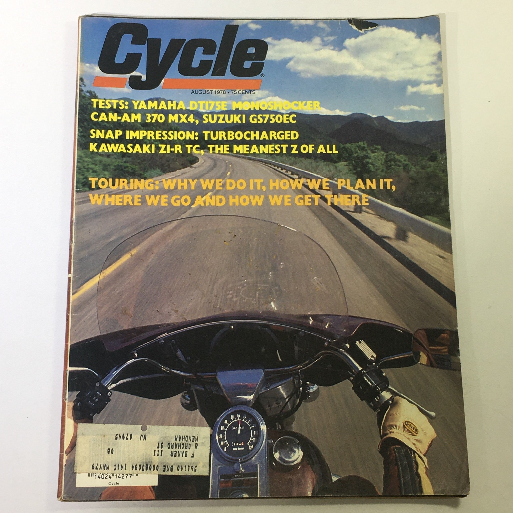 VTG Cycle Magazine August 1978 - Yamaha DT175E / Can-Am 370 MX4 / Suzuki GS750EC